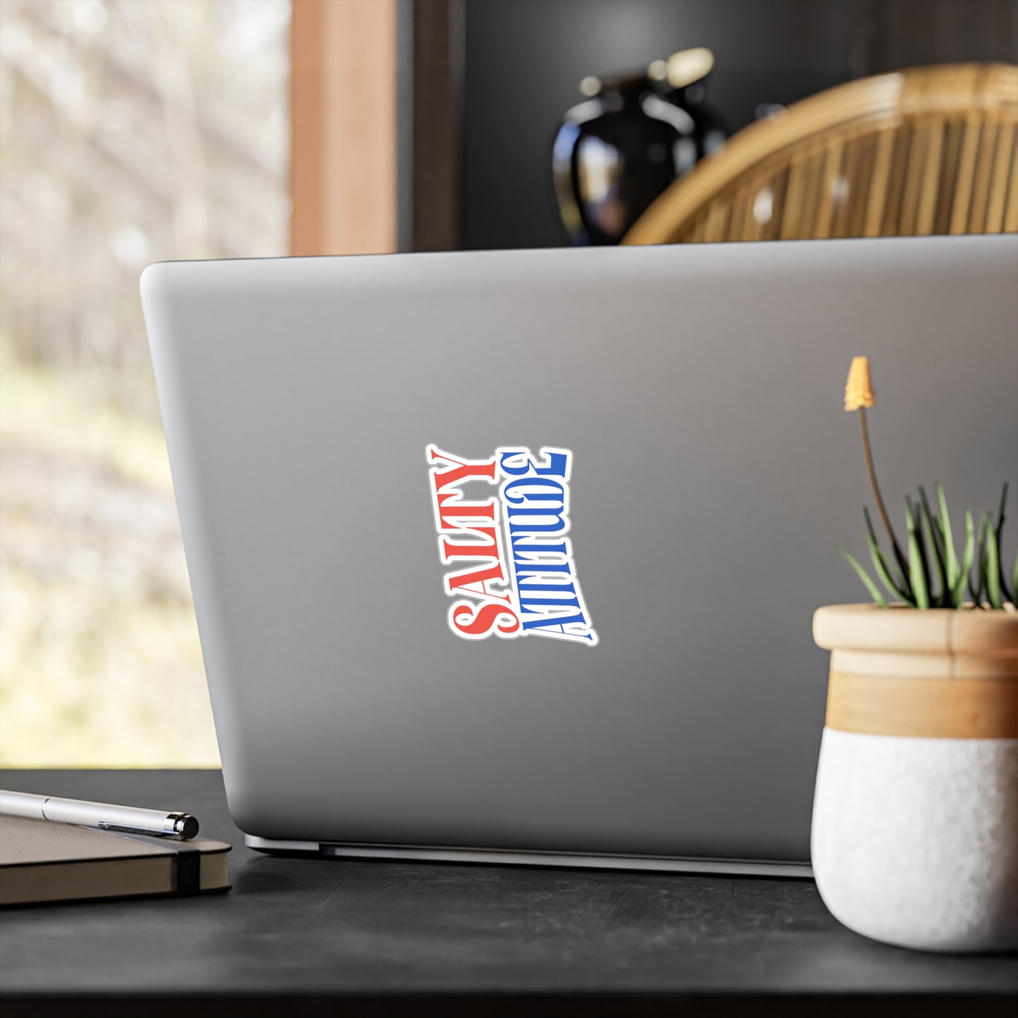 Salty Attitude Vinyl Sticker — Red & Blue Kiss-Cut Decal