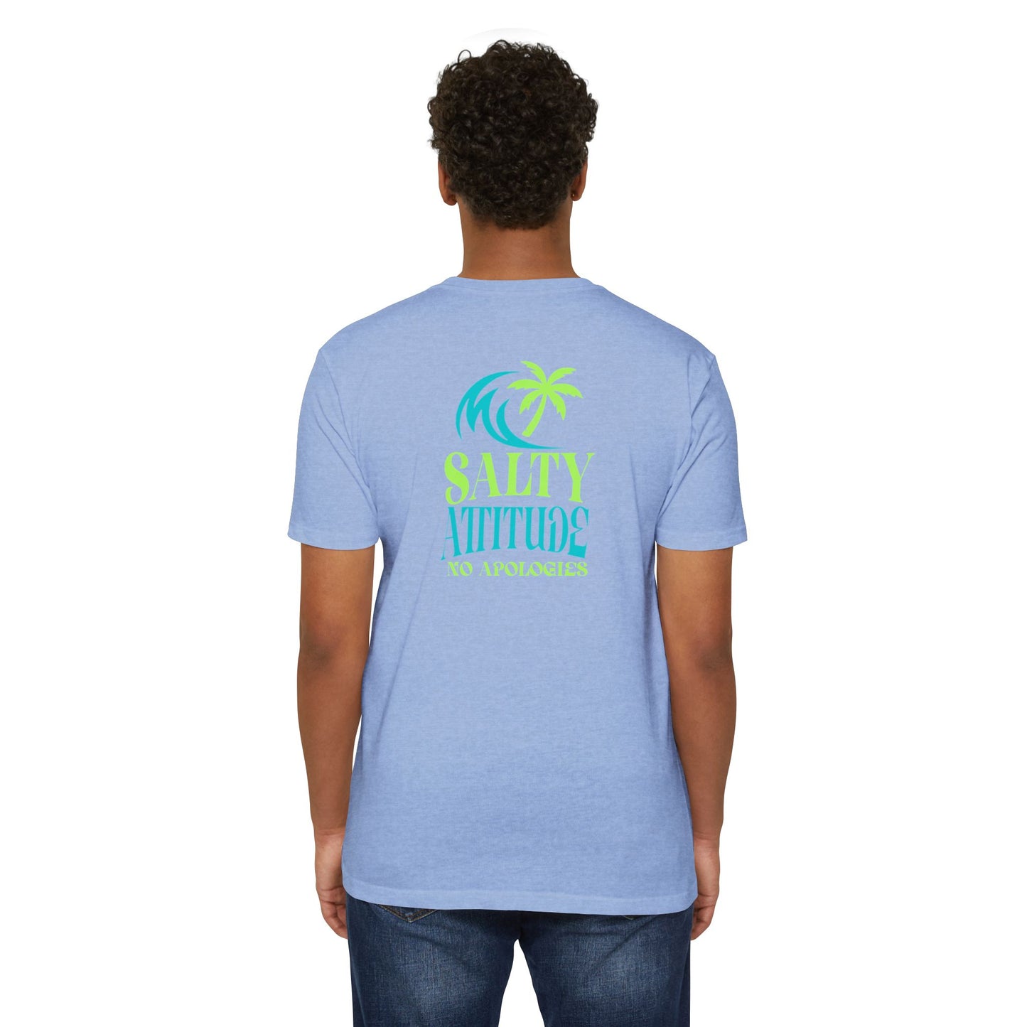 Salty Attitude Beach T-Shirt — Tropical Palm Cocktail Graphic Tee
