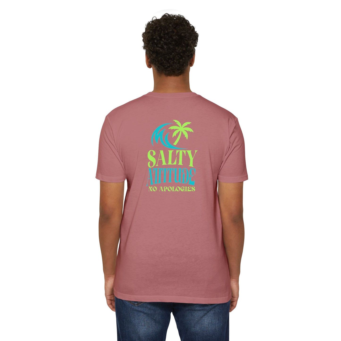 Salty Attitude Beach T-Shirt — Tropical Palm Cocktail Graphic Tee