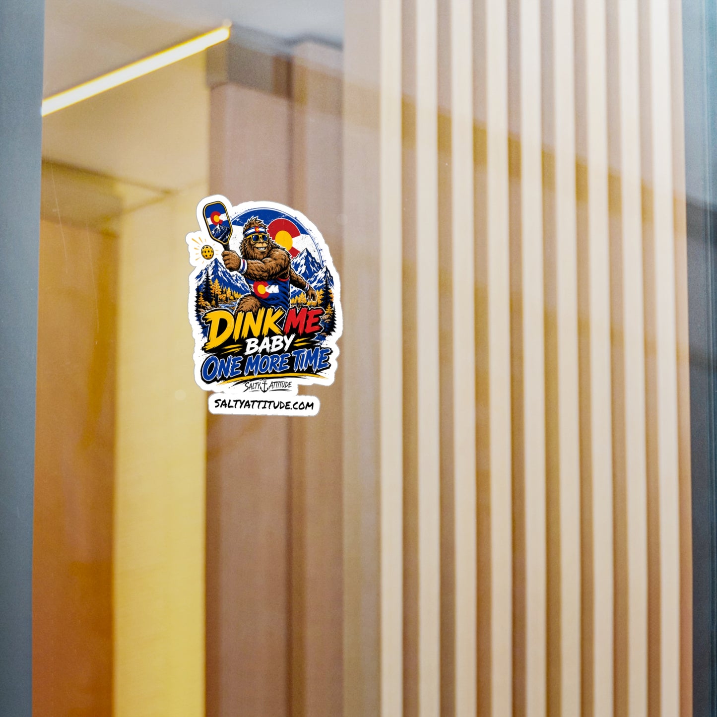 Paddle Sasquatch Sticker — "Dink Me Baby One More Time" Colorado Vinyl Decal