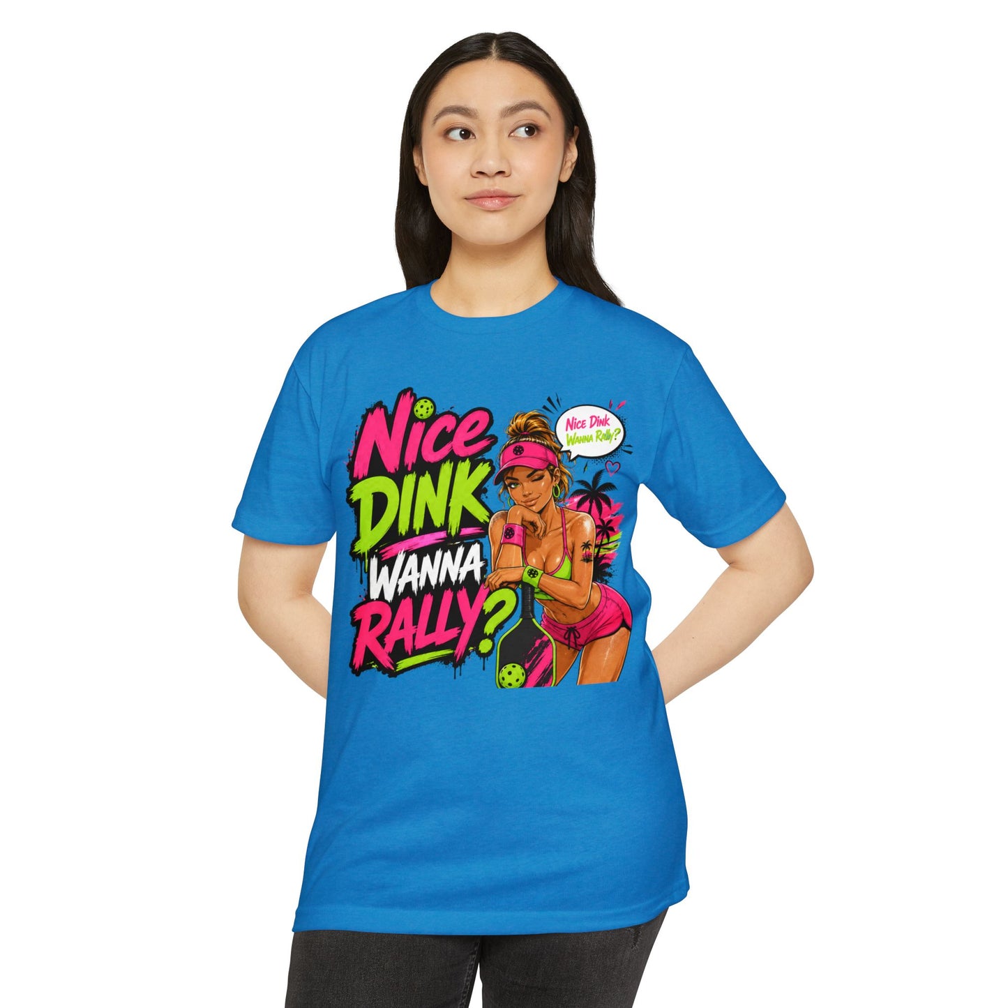 Beach Volleyball Tee — "Nice Dink Wanna Rally?" Graphic T‑Shirt (Salty Attitude)