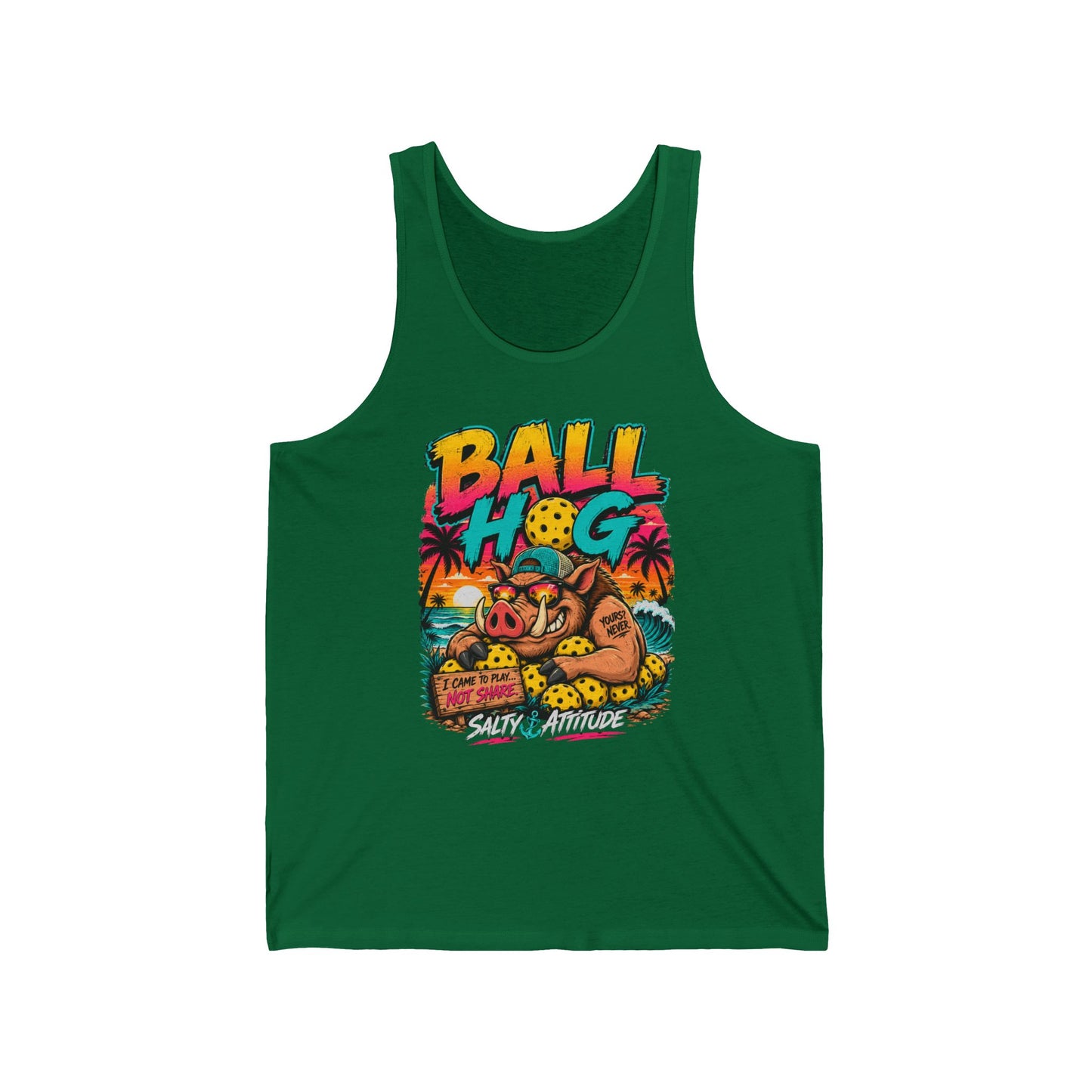 Ball Hog Beach Tank — Retro Surf Volleyball Graphic Tank Top