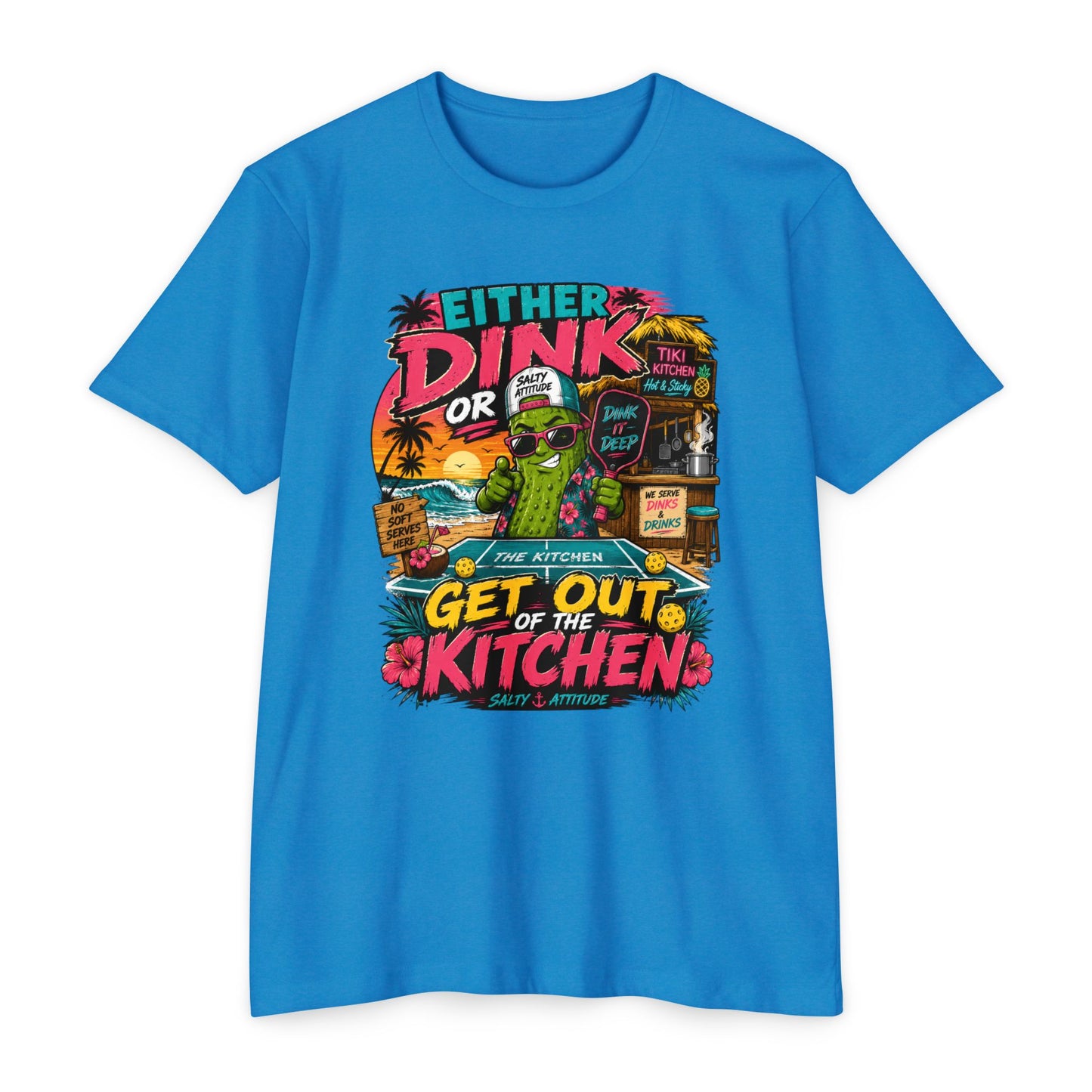 Either Dink or Get Out of the Kitchen T-Shirt – Funny Beach Bar Salty Crew Tee