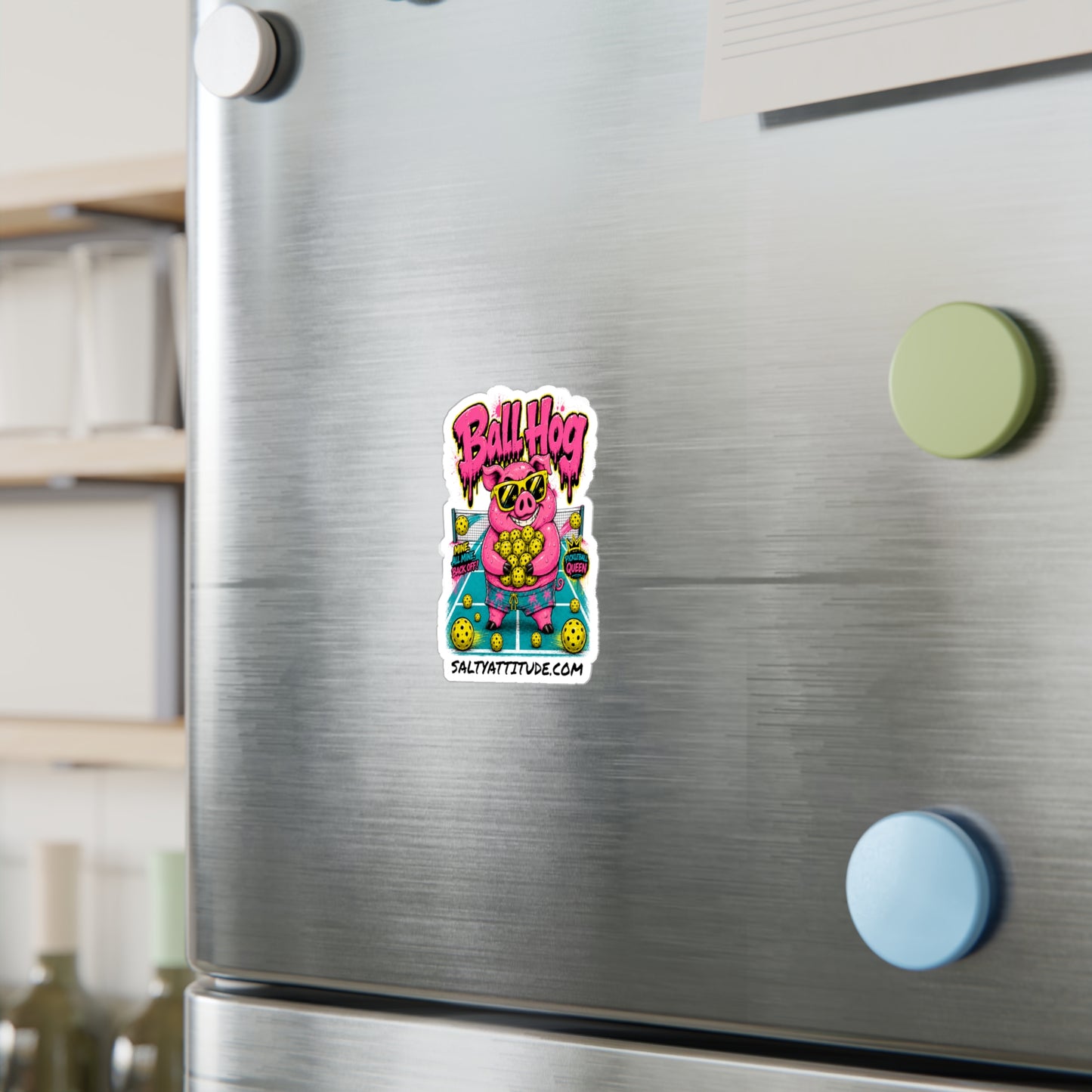 Ball Hog Pickleball Sticker — Kiss-Cut Vinyl Decal (SaltyAttitude.com)