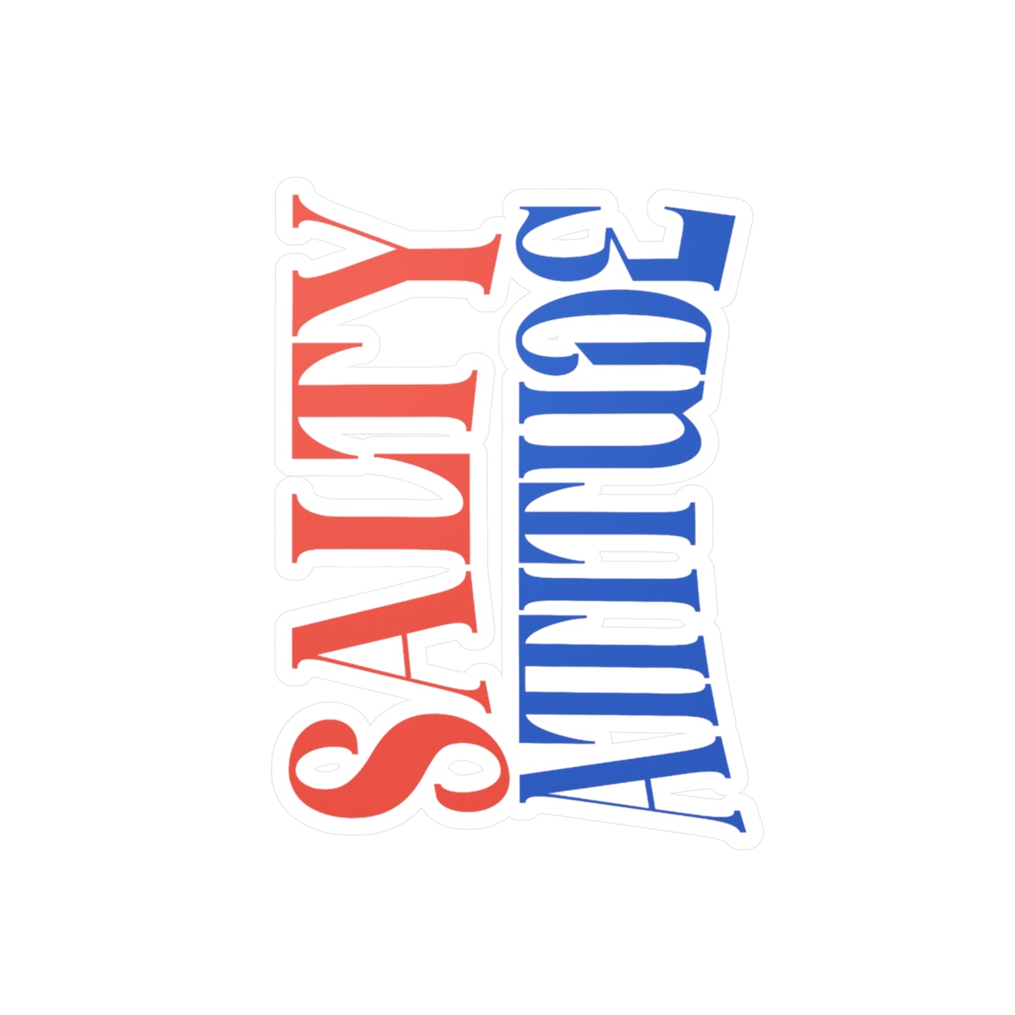 Salty Attitude Vinyl Sticker — Red & Blue Kiss-Cut Decal