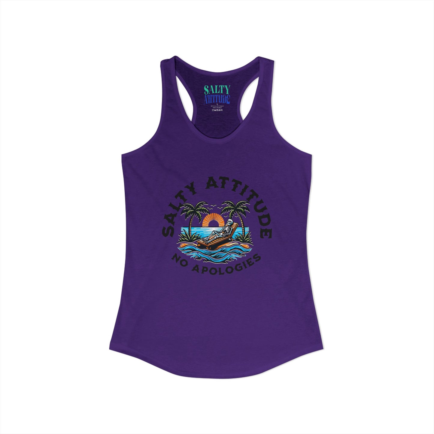 Skeleton Salty Attitude -  Women's Ideal Racerback Tank