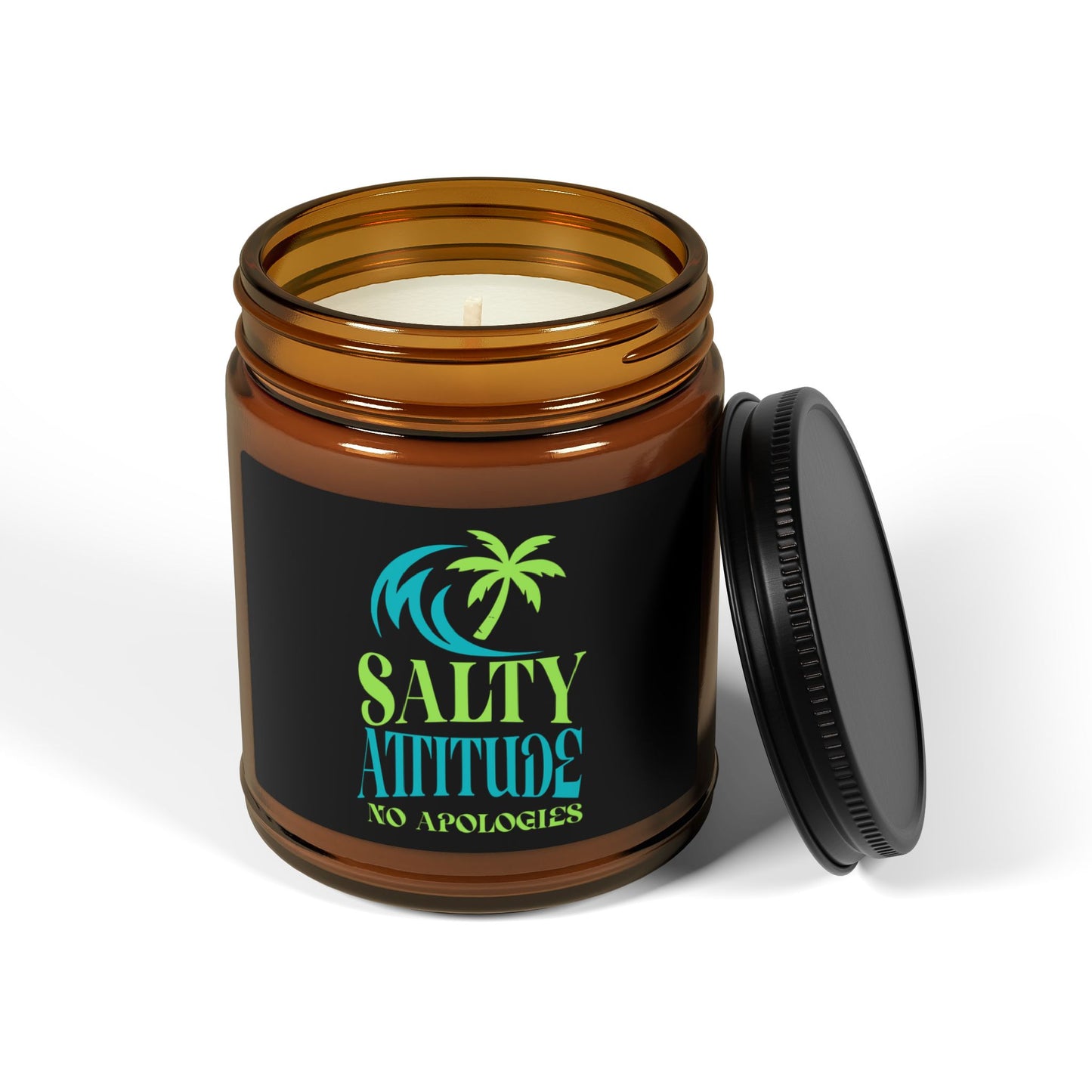 Soy Candle - "Salty Attitude" Amber Jar (Beach Scented, Multi-Size)
