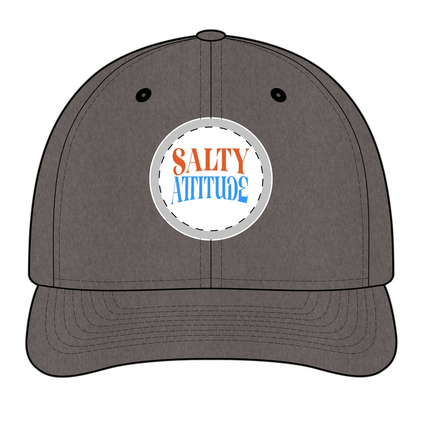 Trucker Hat - "Salty Attitude" Embroidered Patch Snapback