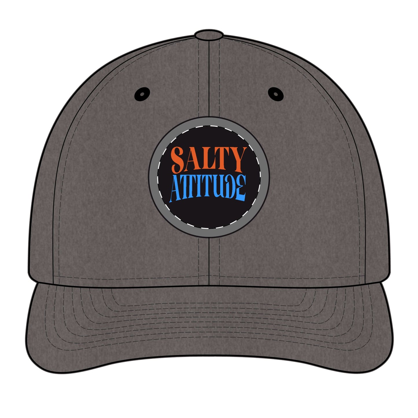 Trucker Hat - "Salty Attitude" Embroidered Patch Snapback