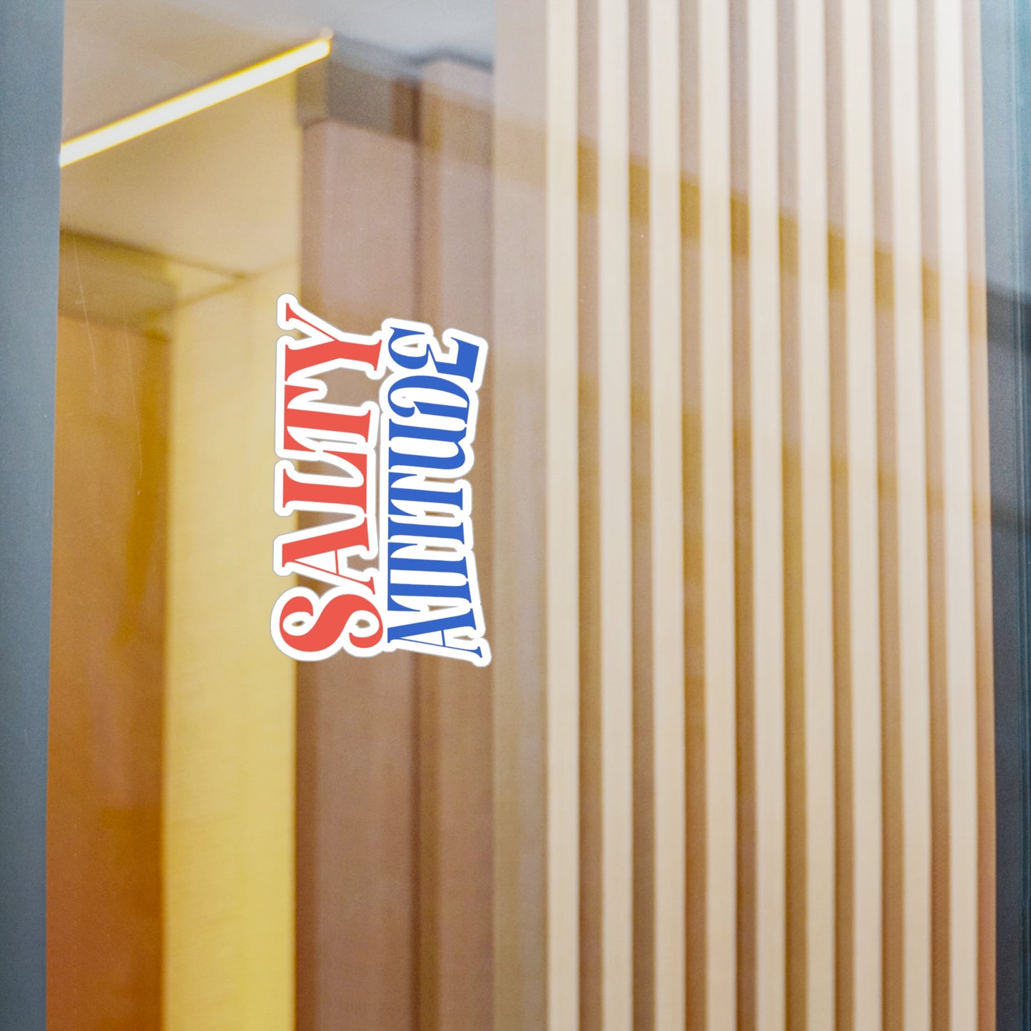 Salty Attitude Vinyl Sticker — Red & Blue Kiss-Cut Decal