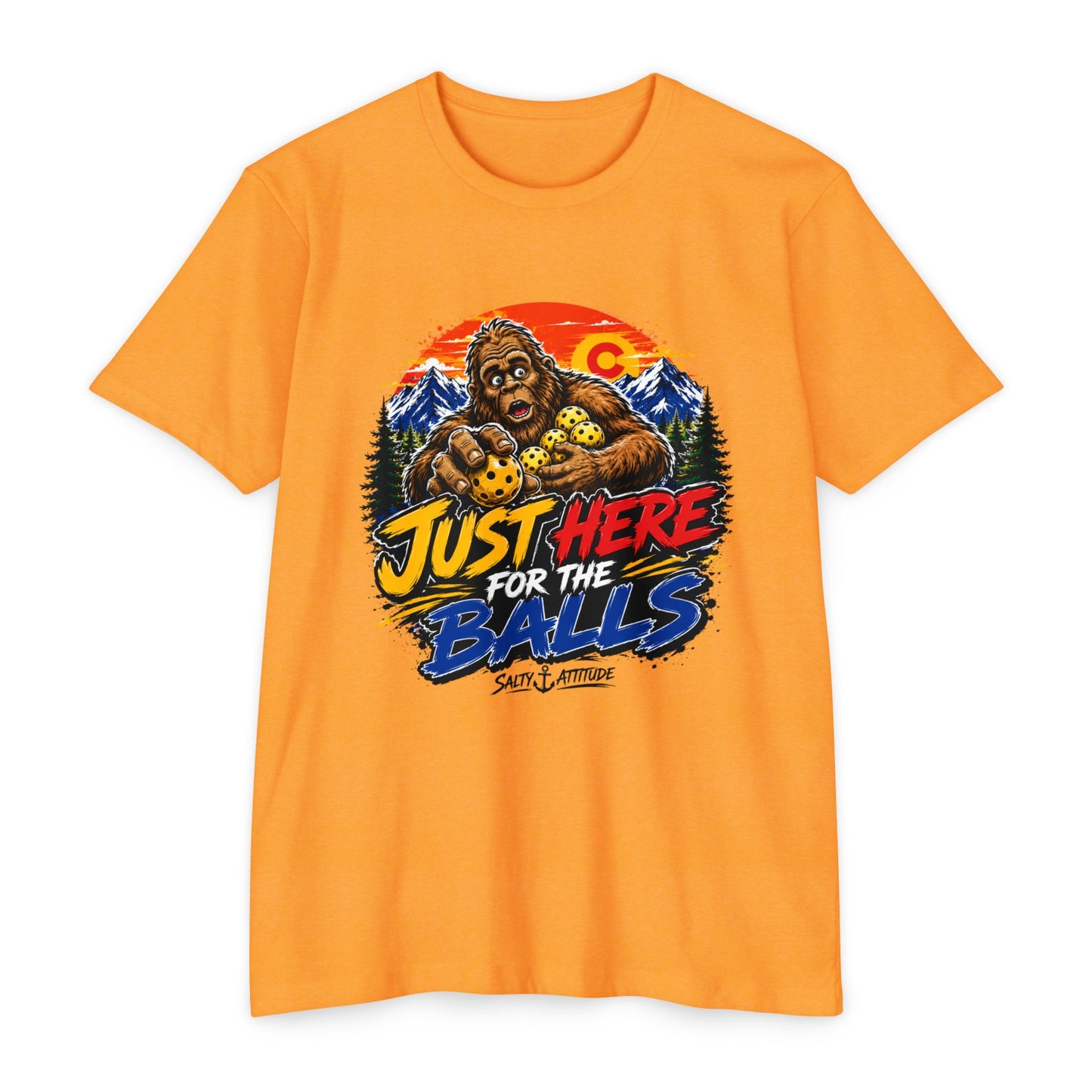 Just Here for the Balls T-Shirt — Funny Salty Attitude Sports Pickleball Tee