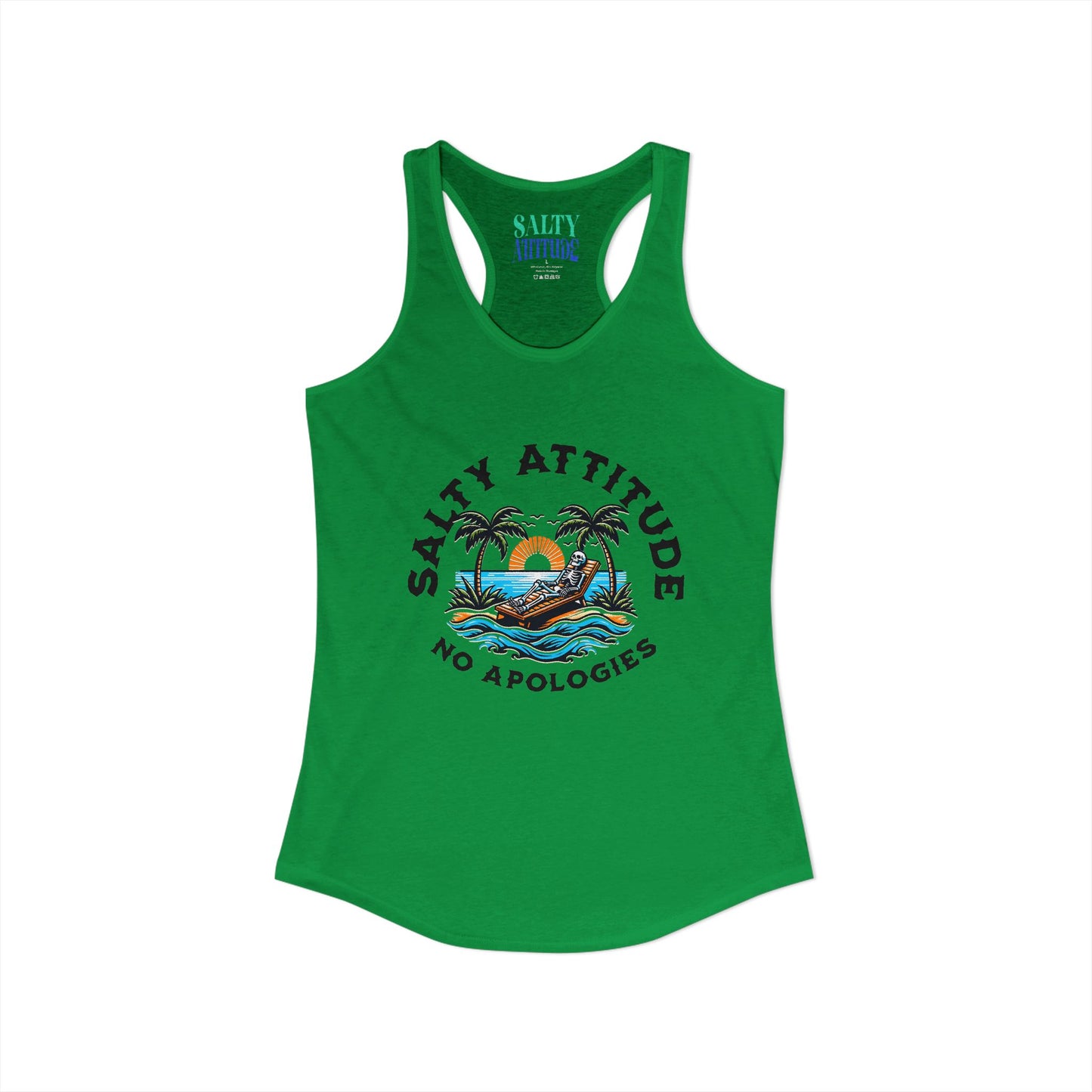 Skeleton Salty Attitude -  Women's Ideal Racerback Tank