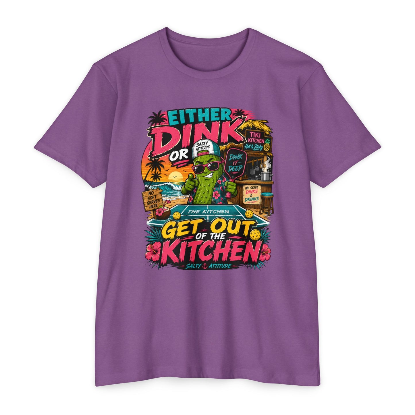 Either Dink or Get Out of the Kitchen T-Shirt – Funny Beach Bar Salty Crew Tee
