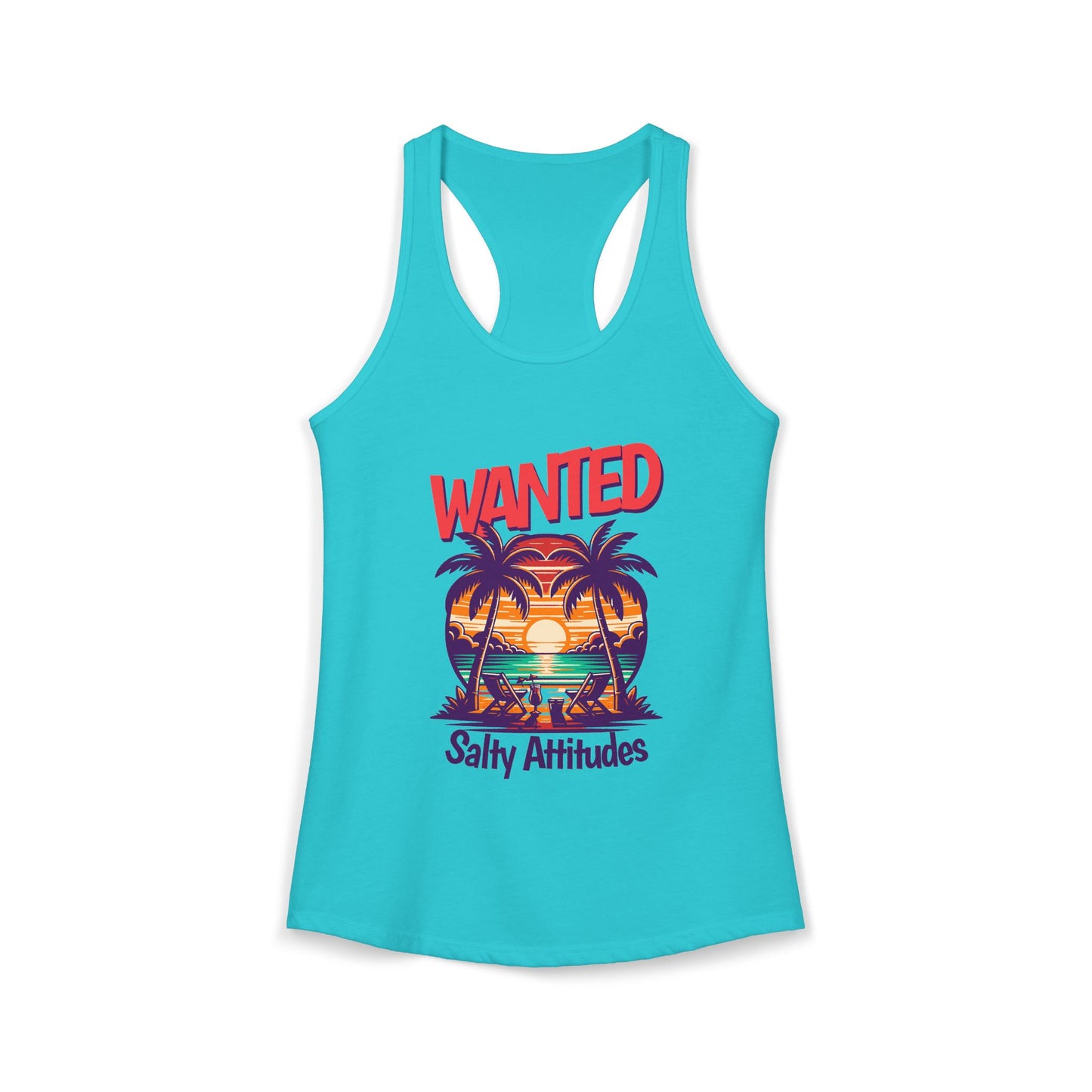 Wanted Salty Attitudes Summer Shirt, Beachwear, Women's Tropical Tank Top