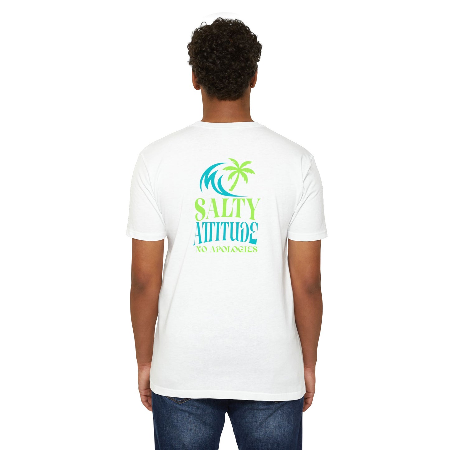 Salty Attitude Beach T-Shirt — Tropical Palm Cocktail Graphic Tee