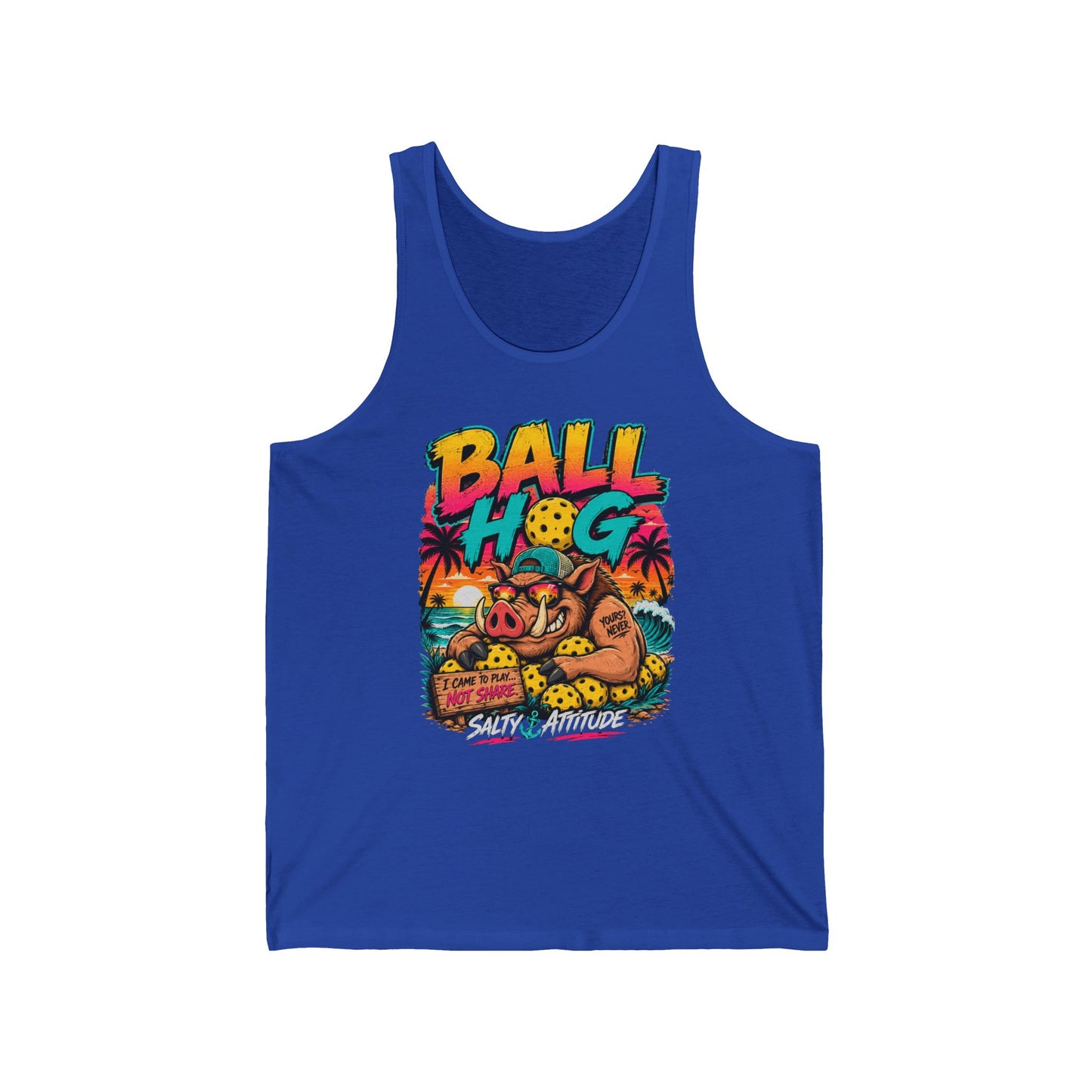 Ball Hog Beach Tank — Retro Surf Volleyball Graphic Tank Top