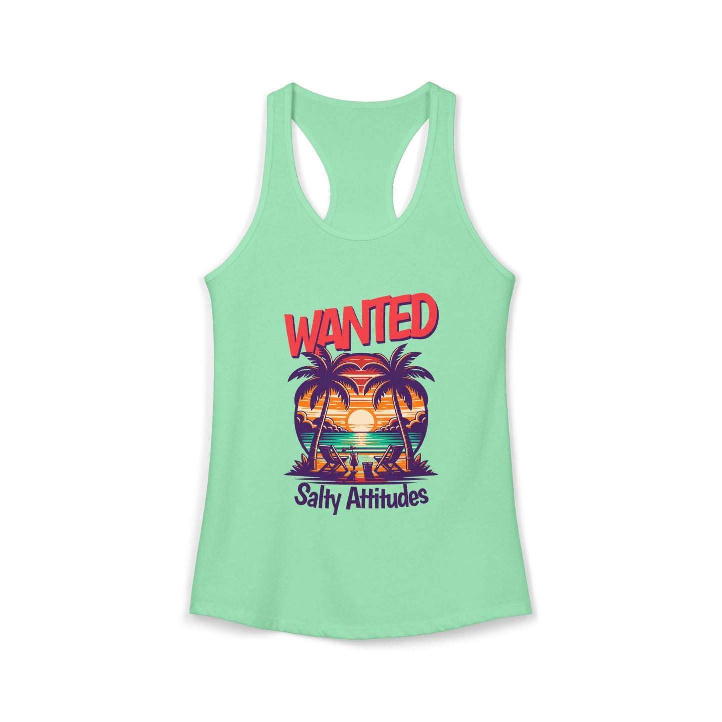 Wanted Salty Attitudes Summer Shirt, Beachwear, Women's Tropical Tank Top