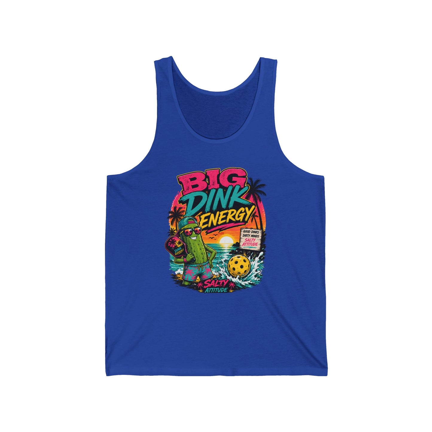 Big Dink Energy Tank Top — Retro Beach Pickleball Graphic “Big Dink Energy”