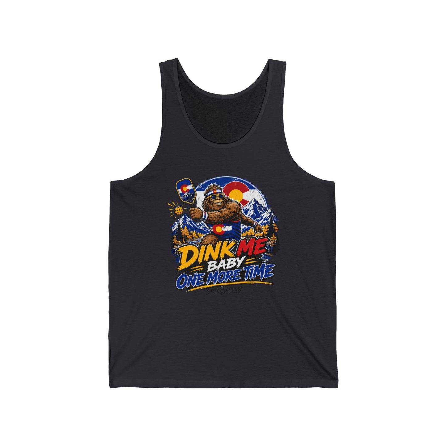 Dink Me Baby Tank Top — Retro Beach Surf Graphic with 'Dink Me Baby One More Time'