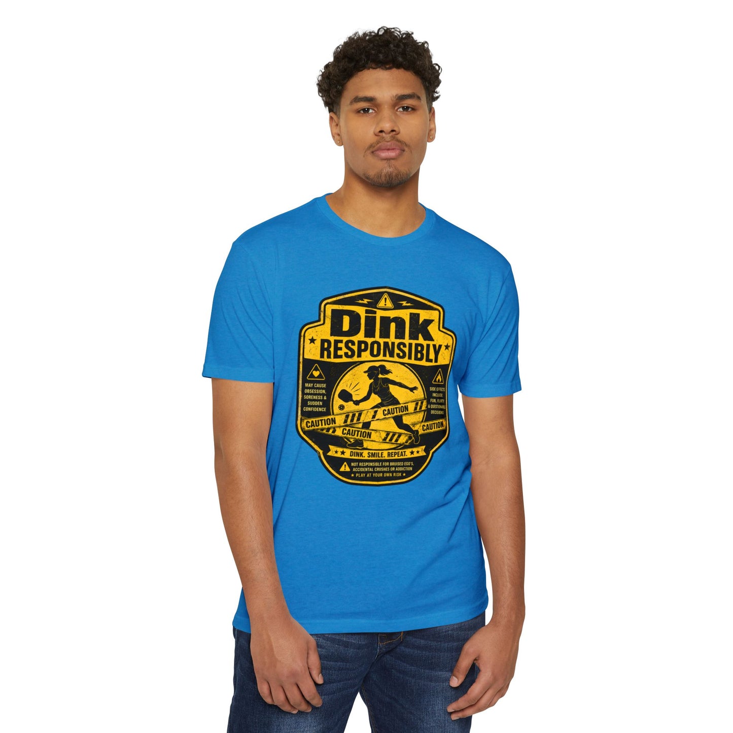 Dink Responsibly T-Shirt — Funny Pickleball 'Dink Responsibly' Graphic Tee (Salty Logo on Back)