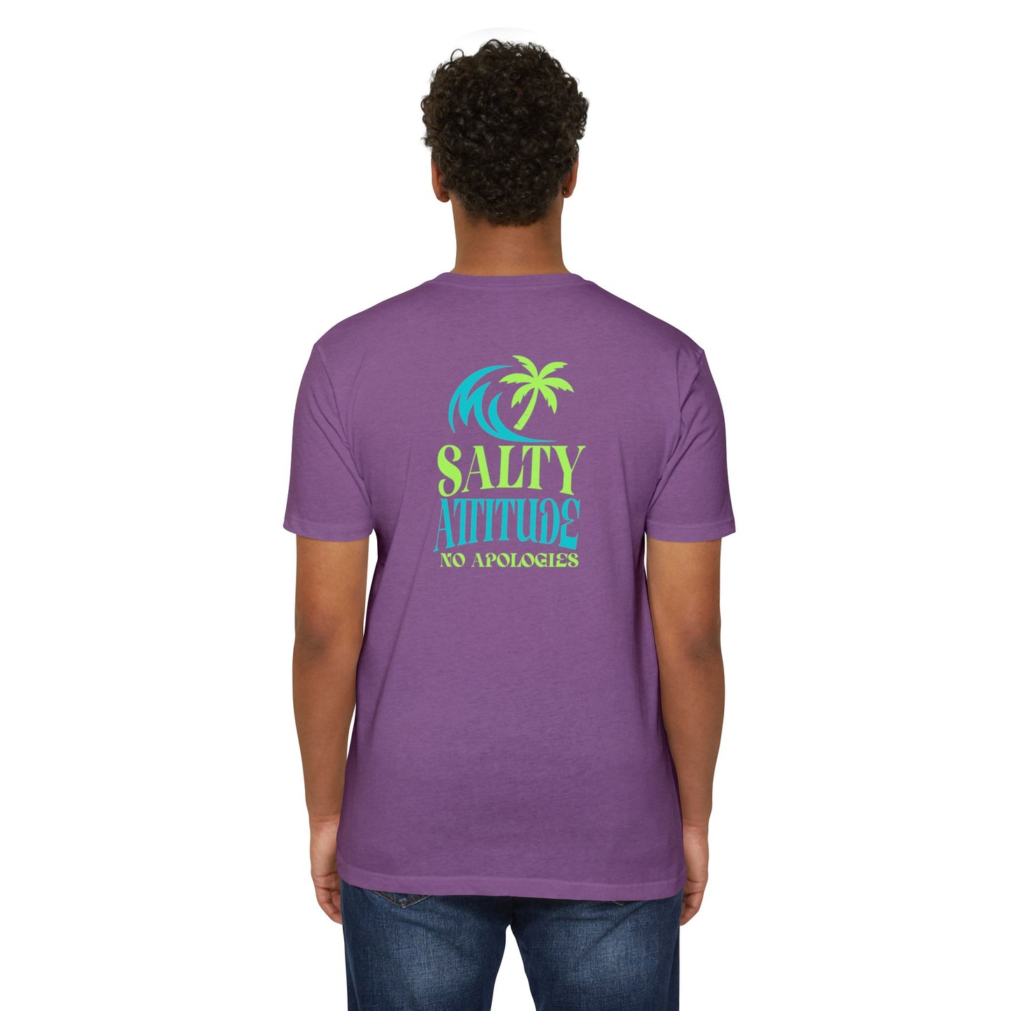 Salty Attitude Beach T-Shirt — Tropical Palm Cocktail Graphic Tee