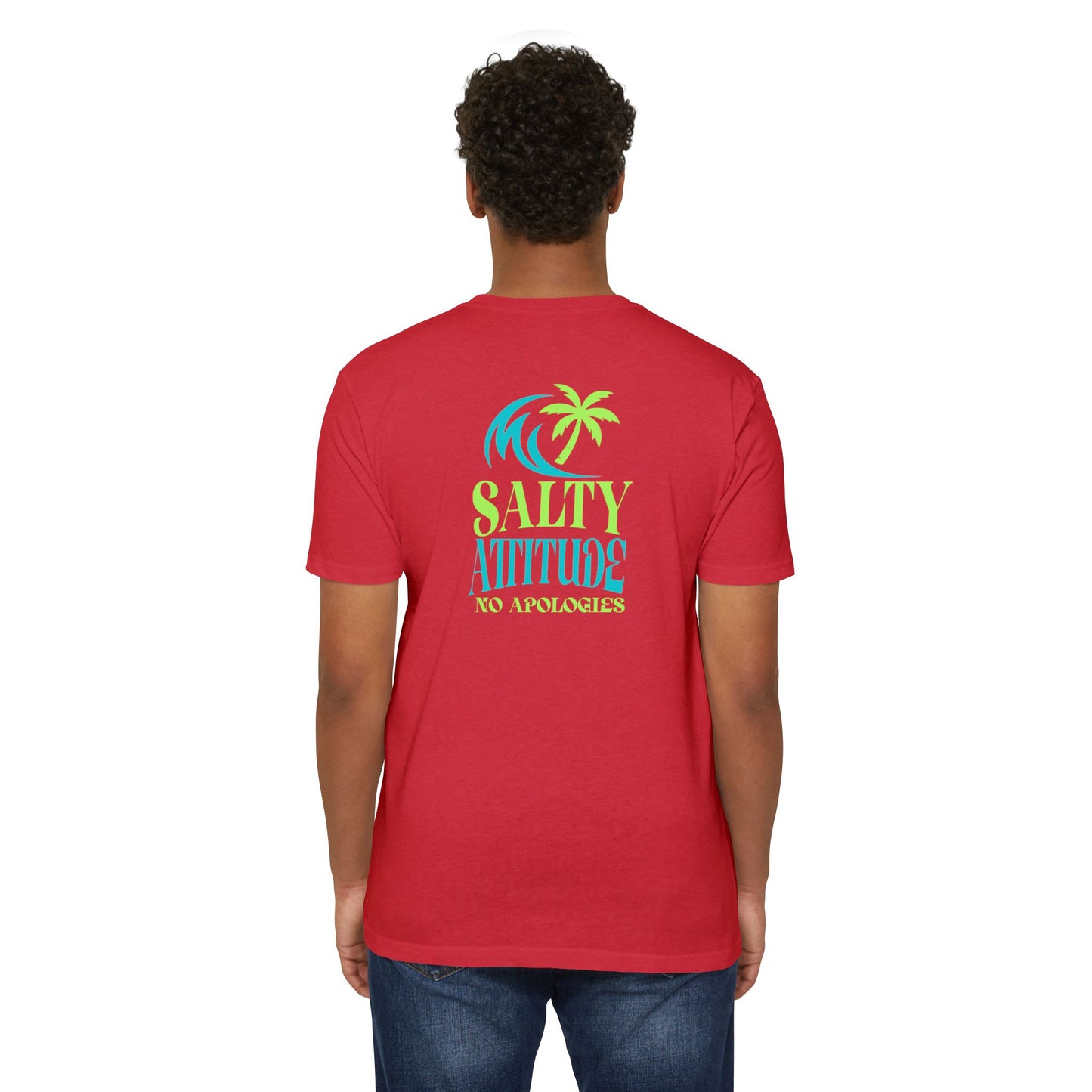 Salty Attitude Beach T-Shirt — Tropical Palm Cocktail Graphic Tee