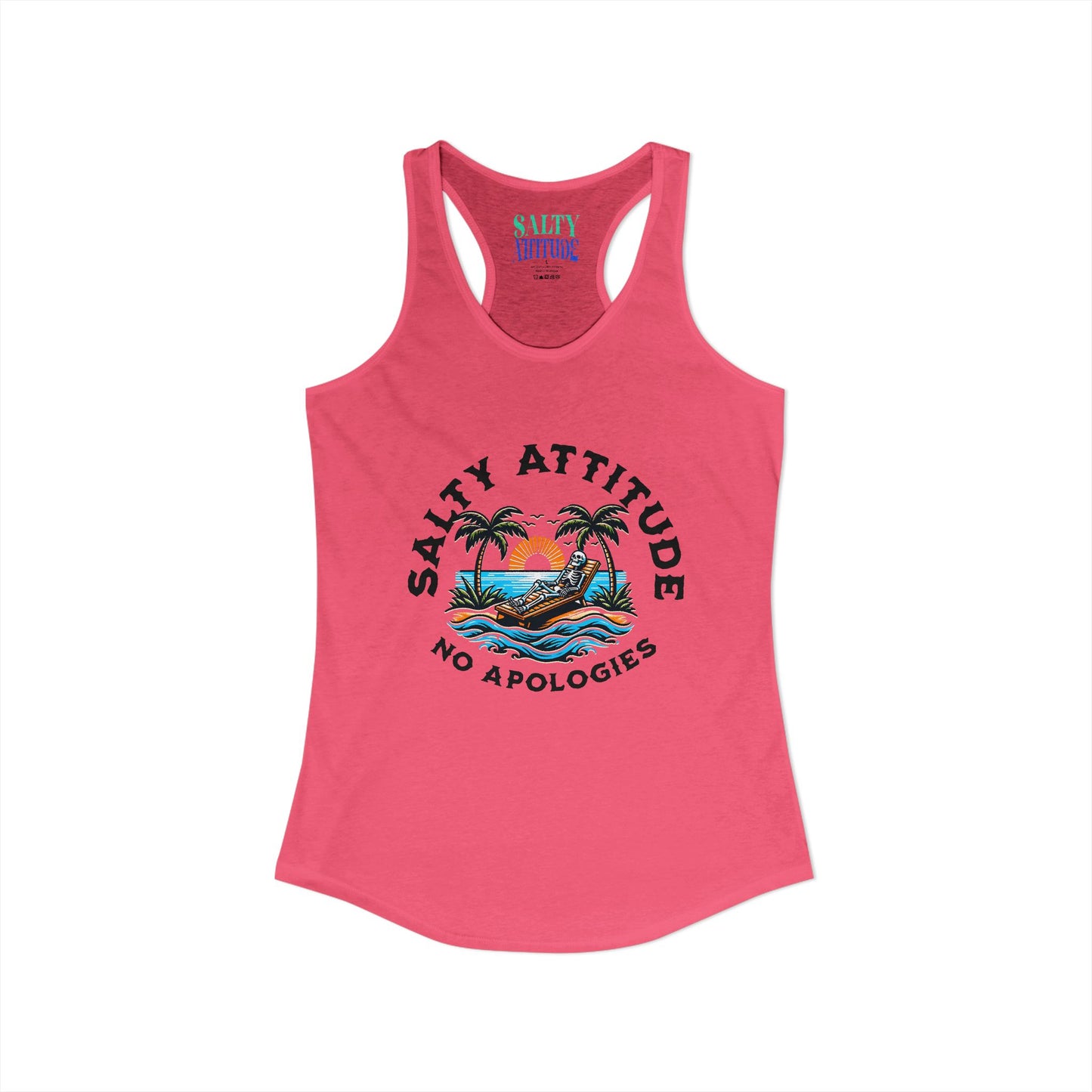 Skeleton Salty Attitude -  Women's Ideal Racerback Tank
