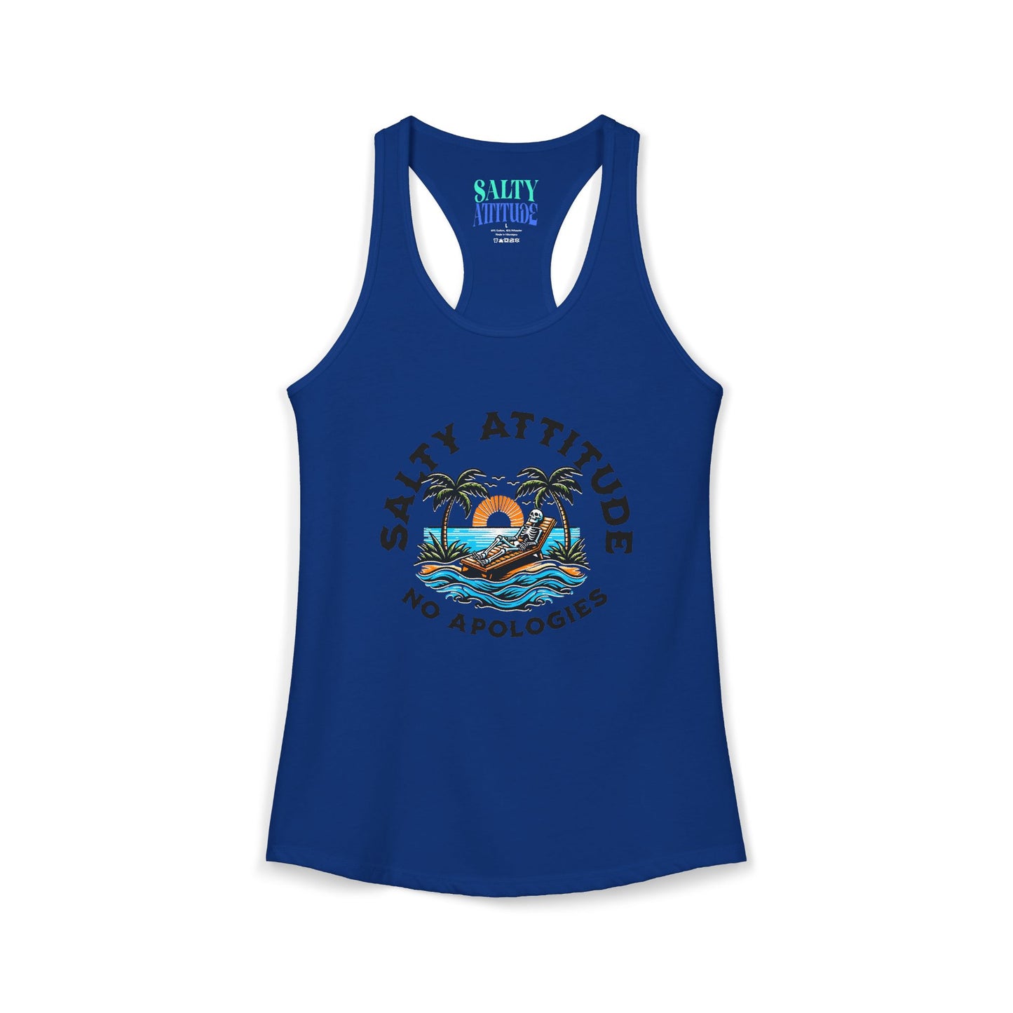 Skeleton Salty Attitude -  Women's Ideal Racerback Tank
