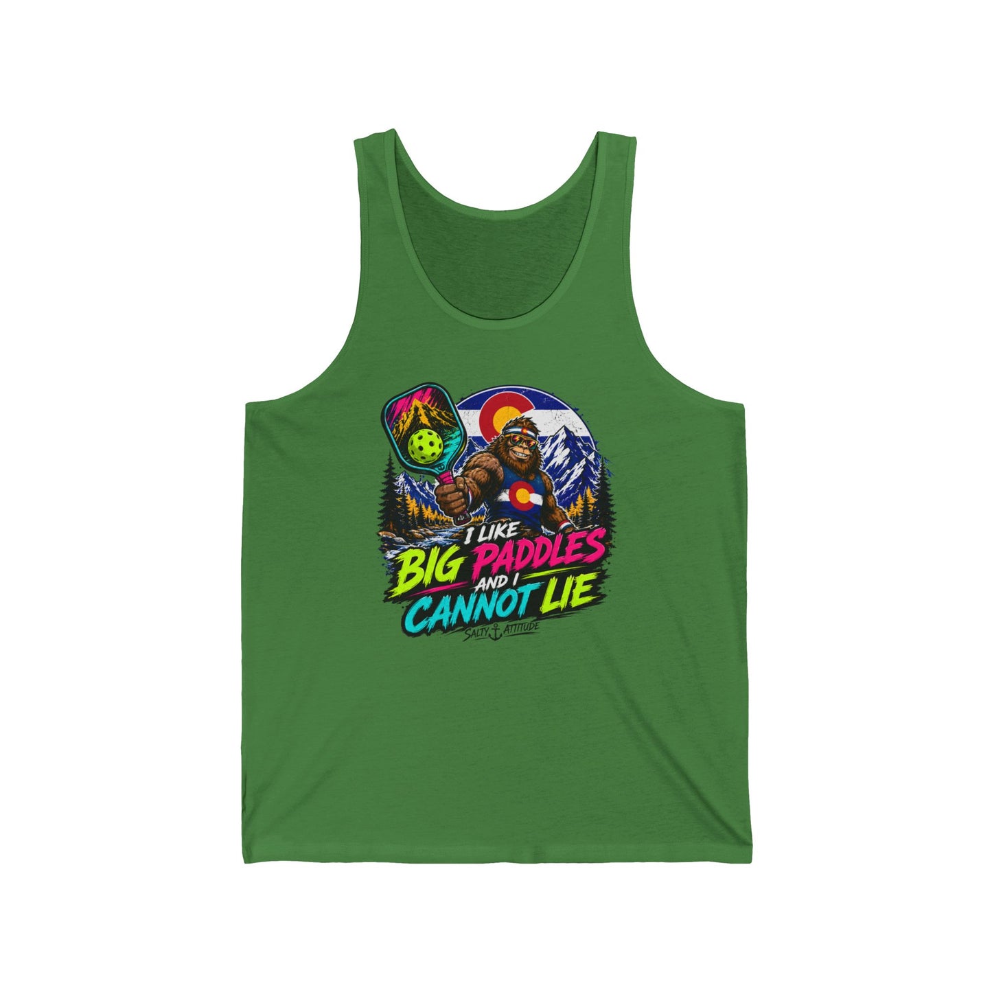 Pickleball Tank Top — "I Like Big Paddles and I Cannot Lie" Retro Graphic