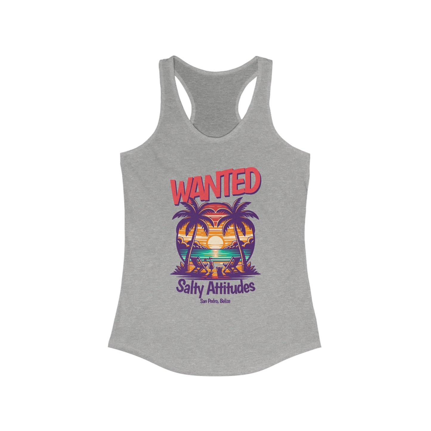 Women's Tropical Tank Top, Wanted Salty Attitudes Summer Shirt, Beachwear,