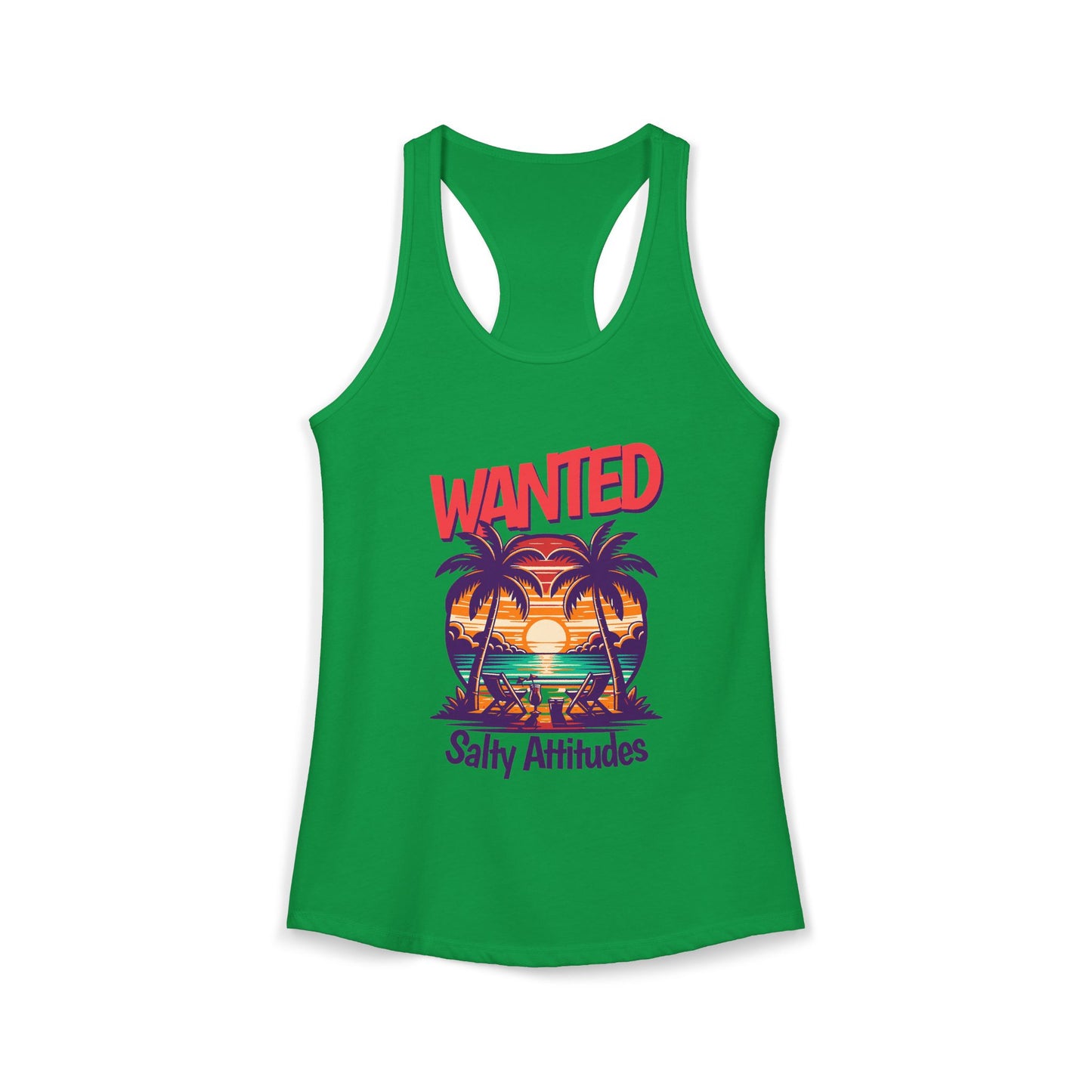 Wanted Salty Attitudes Summer Shirt, Beachwear, Women's Tropical Tank Top