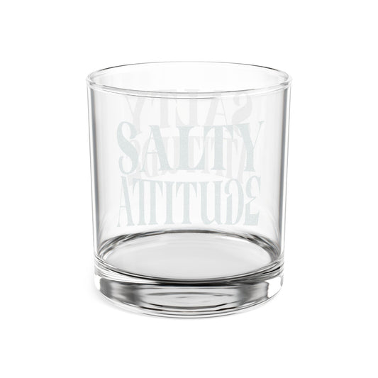 Engraved Whiskey Glass - “Salty Attitude” 10.5oz Rocks Glass