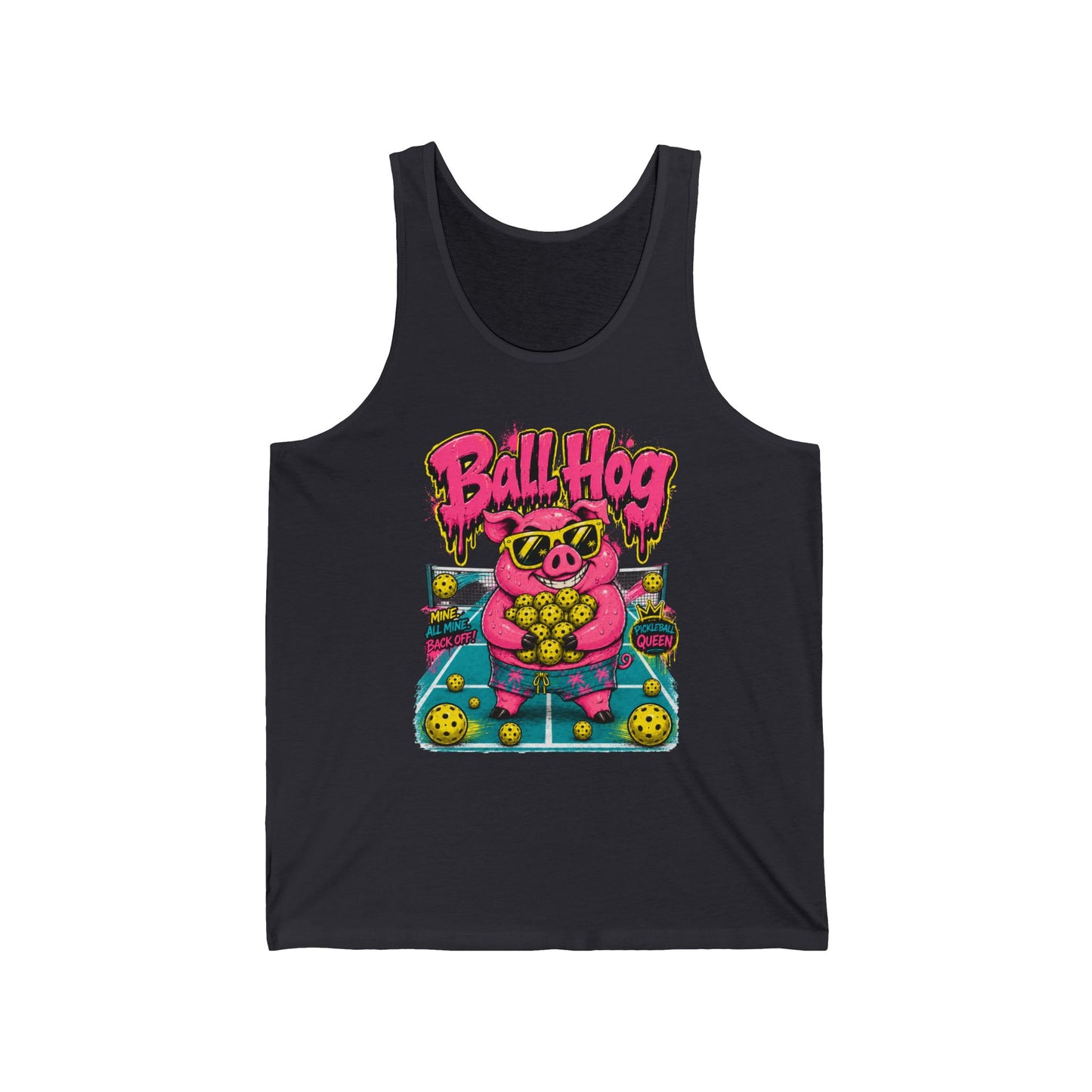 Ball Hog Pig Graphic Tank Top — Retro Arcade Sports Tee