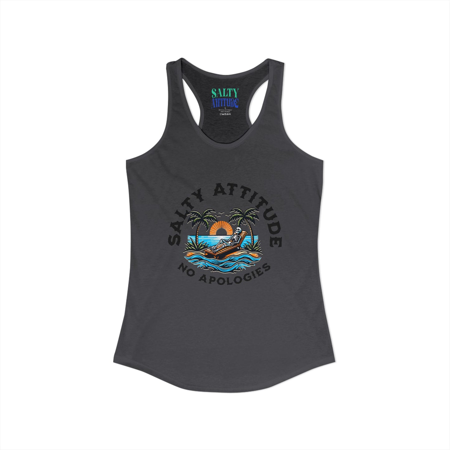 Skeleton Salty Attitude -  Women's Ideal Racerback Tank