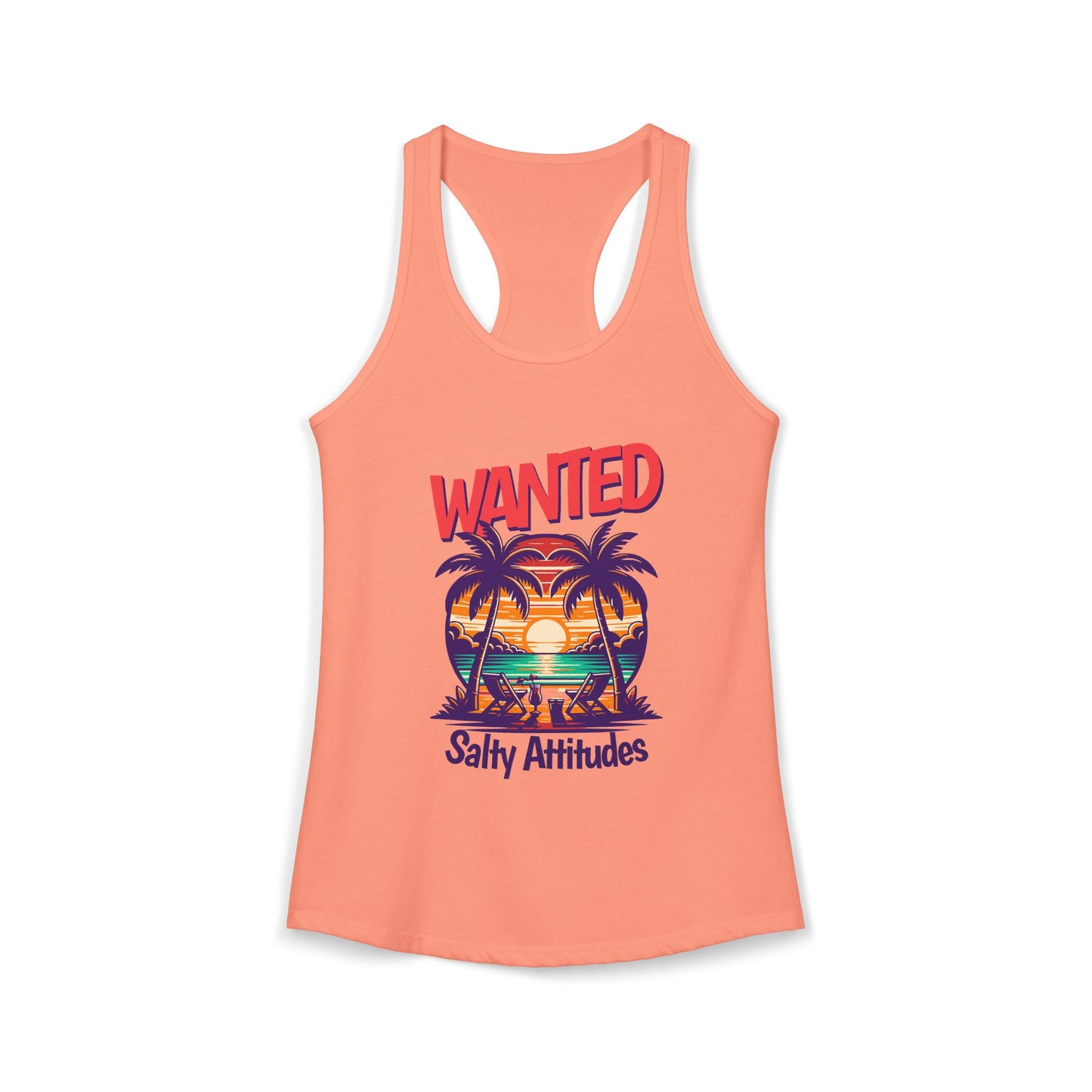 Wanted Salty Attitudes Summer Shirt, Beachwear, Women's Tropical Tank Top