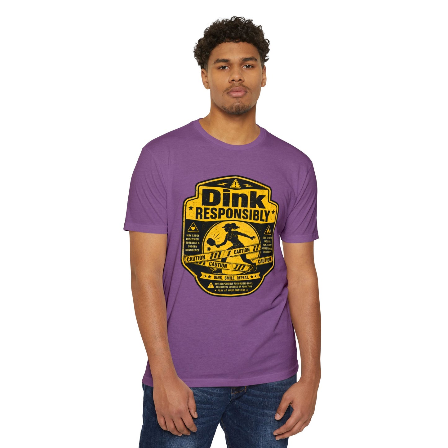 Dink Responsibly T-Shirt — Funny Pickleball 'Dink Responsibly' Graphic Tee (Salty Logo on Back)