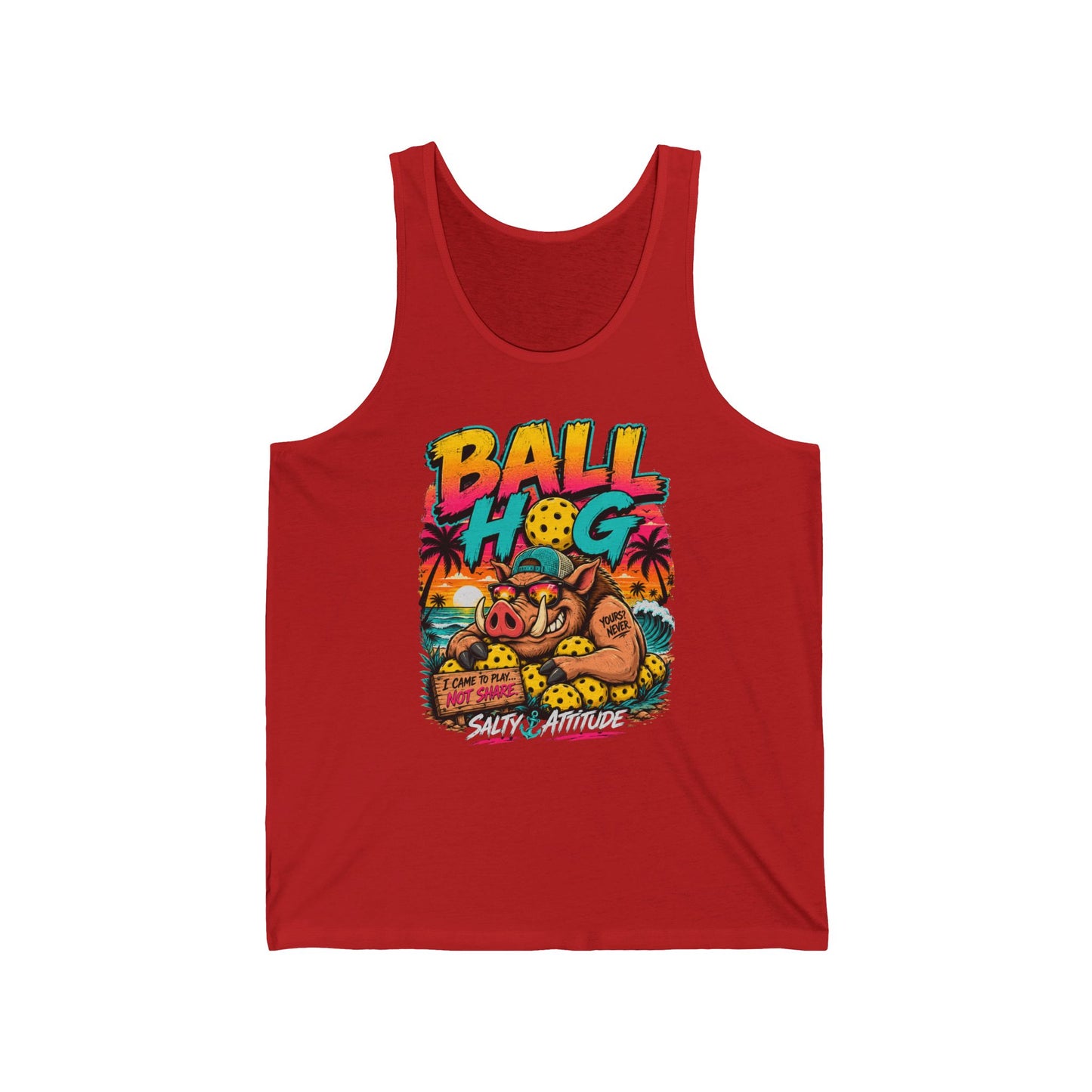 Ball Hog Beach Tank — Retro Surf Volleyball Graphic Tank Top