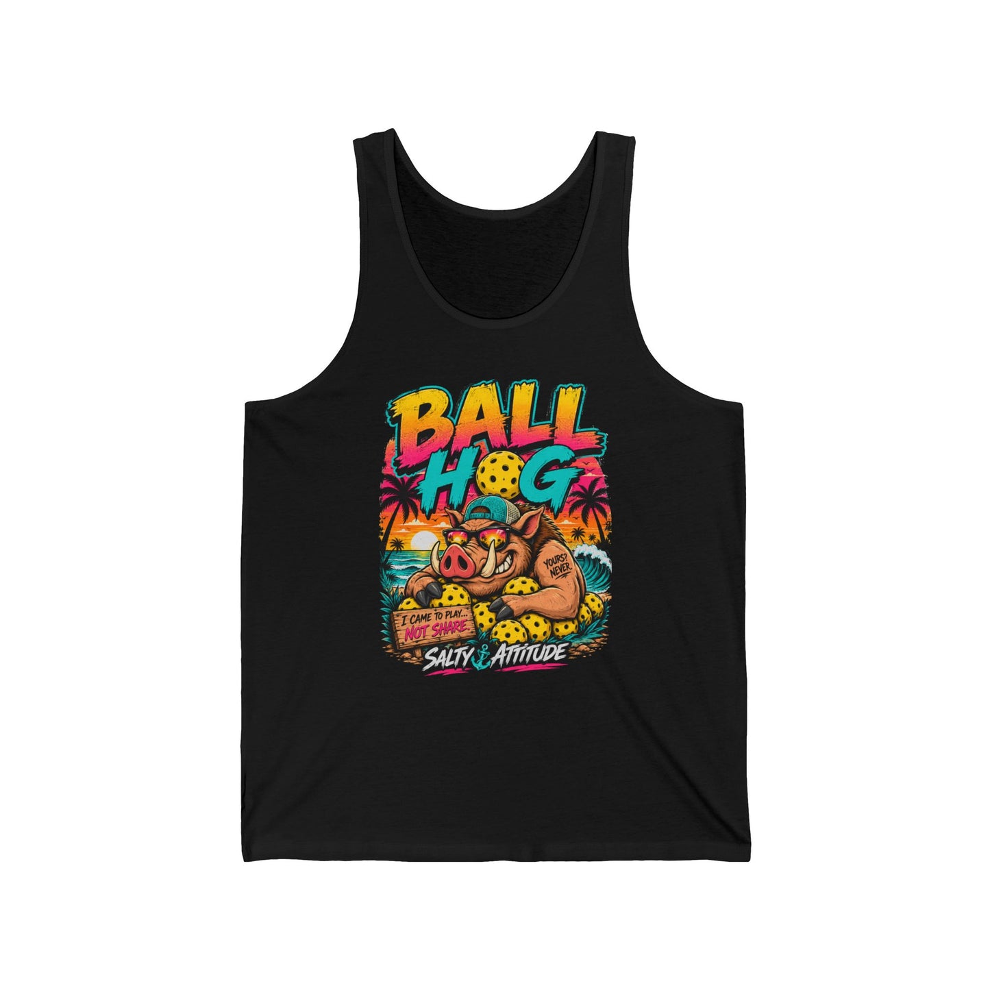 Ball Hog Beach Tank — Retro Surf Volleyball Graphic Tank Top