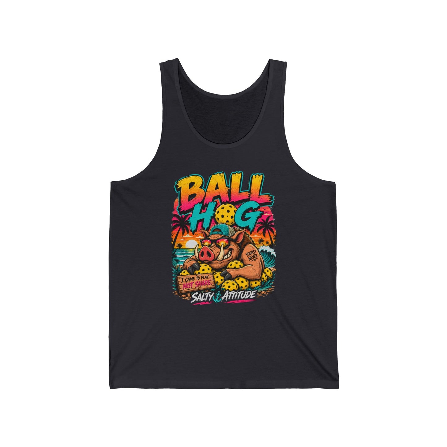 Ball Hog Beach Tank — Retro Surf Volleyball Graphic Tank Top