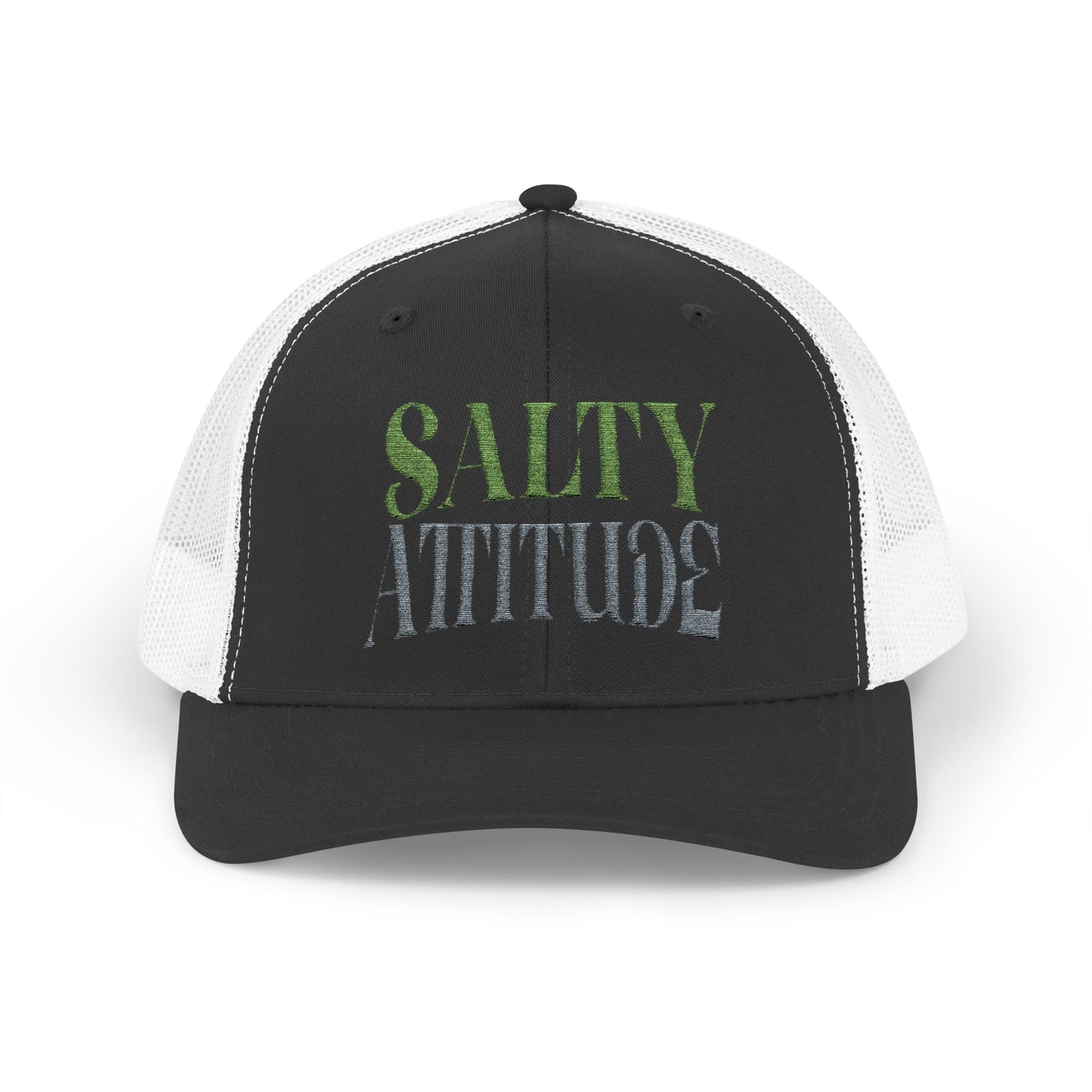 Salty Attitude Snapback Trucker Cap — Beachy, Sassy Mesh Hat for Coastal Lovers