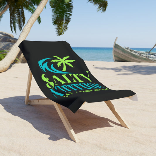 Salty Attitude Beach Towel | Palm Tree Waves, No Apologies