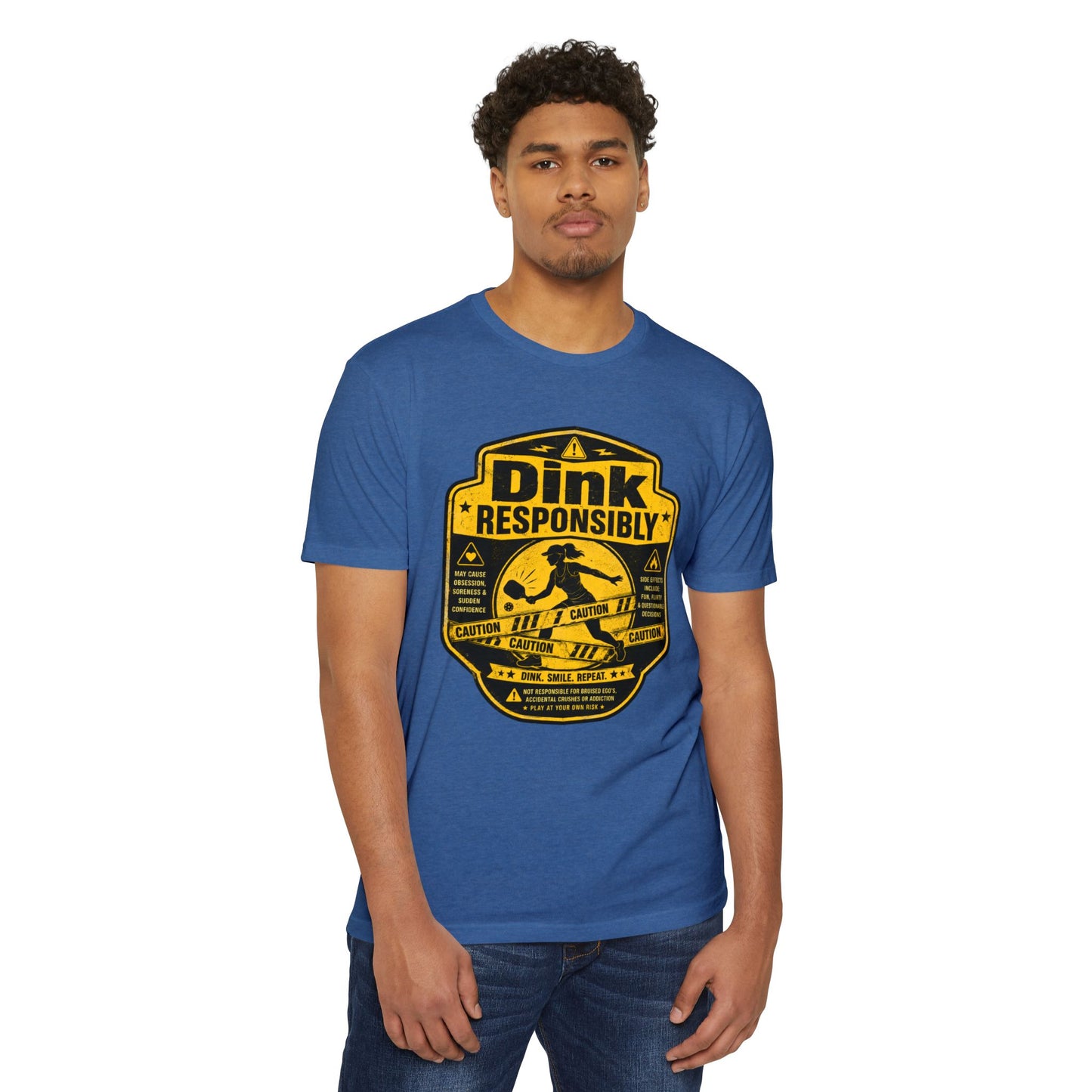 Dink Responsibly T-Shirt — Funny Pickleball 'Dink Responsibly' Graphic Tee (Salty Logo on Back)