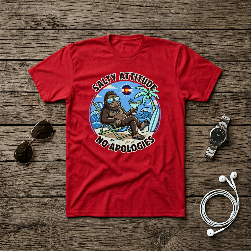 Salty Attitude T-Shirt — 'Salty Attitude No Apologies' Beach Vibes Tee