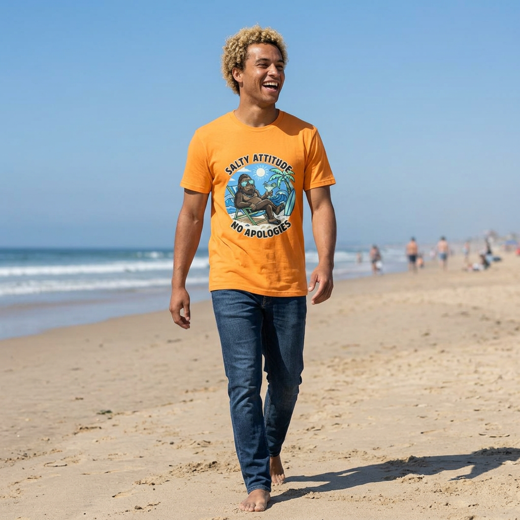 Big Foot — "Salty Attitude, No Apologies" Beach Graphic Tee
