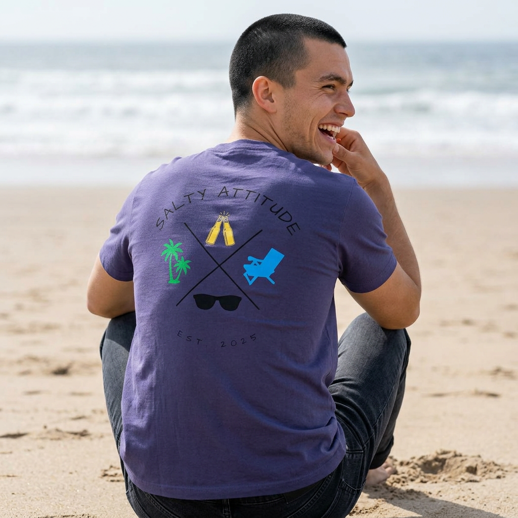 Salty Attitude Beach T-Shirt — Tropical Vacation Graphic Tee