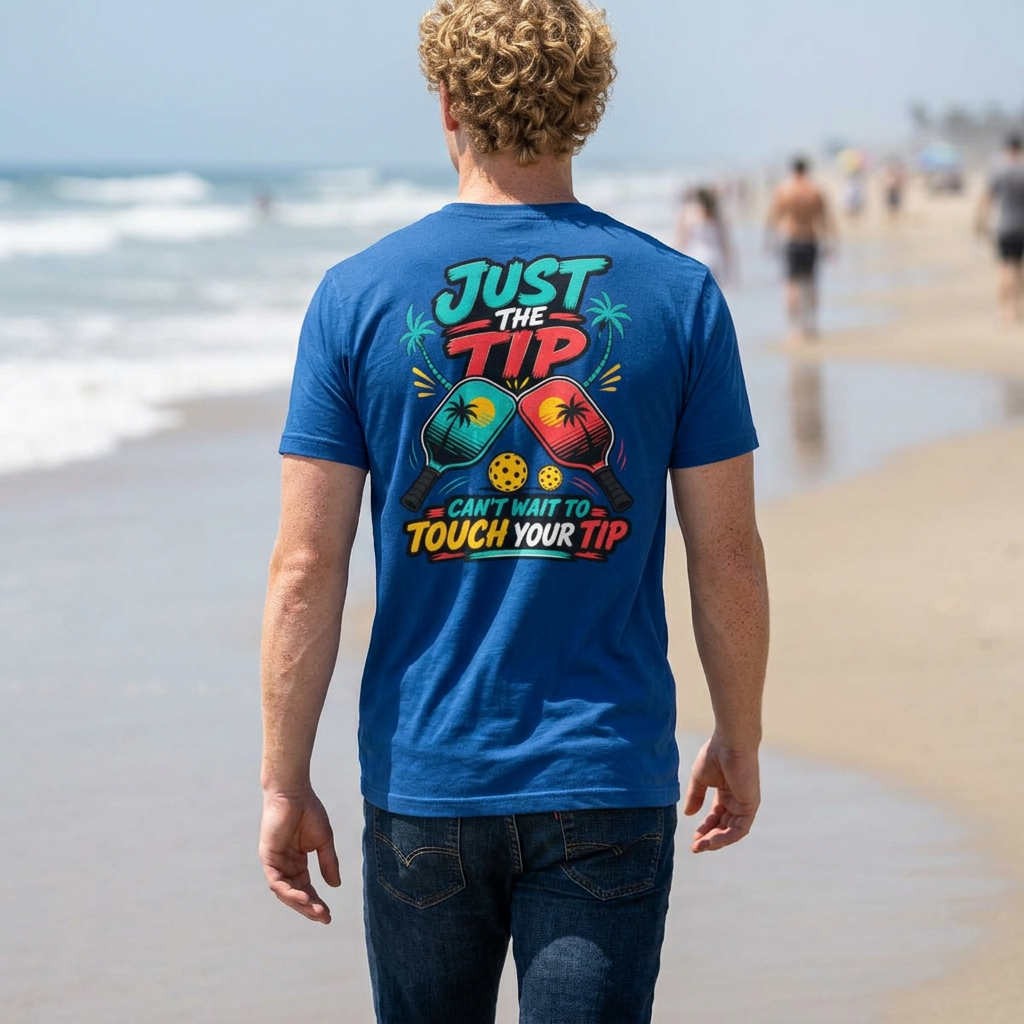 Graphic Tee — “Salty Attitude” Front & “Just the Tip” Tropical Back T-Shirt
