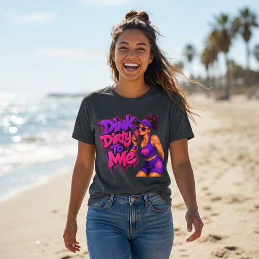 Dink Dirty To Me T-Shirt — Retro Pin-Up Beach Tee (Salty Attitude)