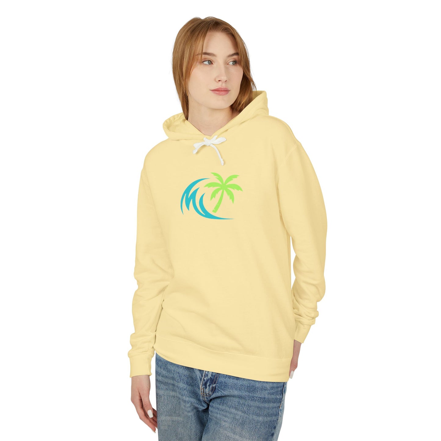 Salty Attitude Hoodie — Beach Palm Wave Lightweight Pullover