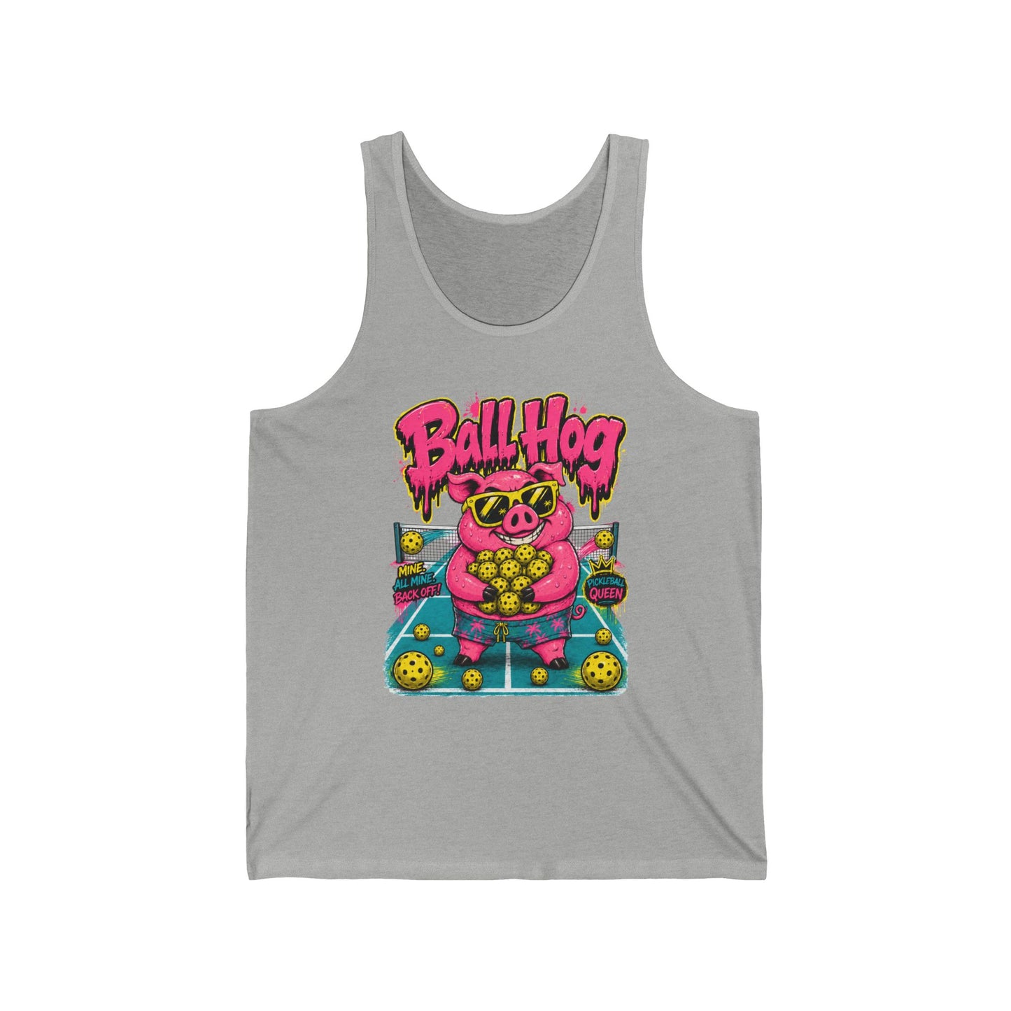 Ball Hog Pig Graphic Tank Top — Retro Arcade Sports Tee