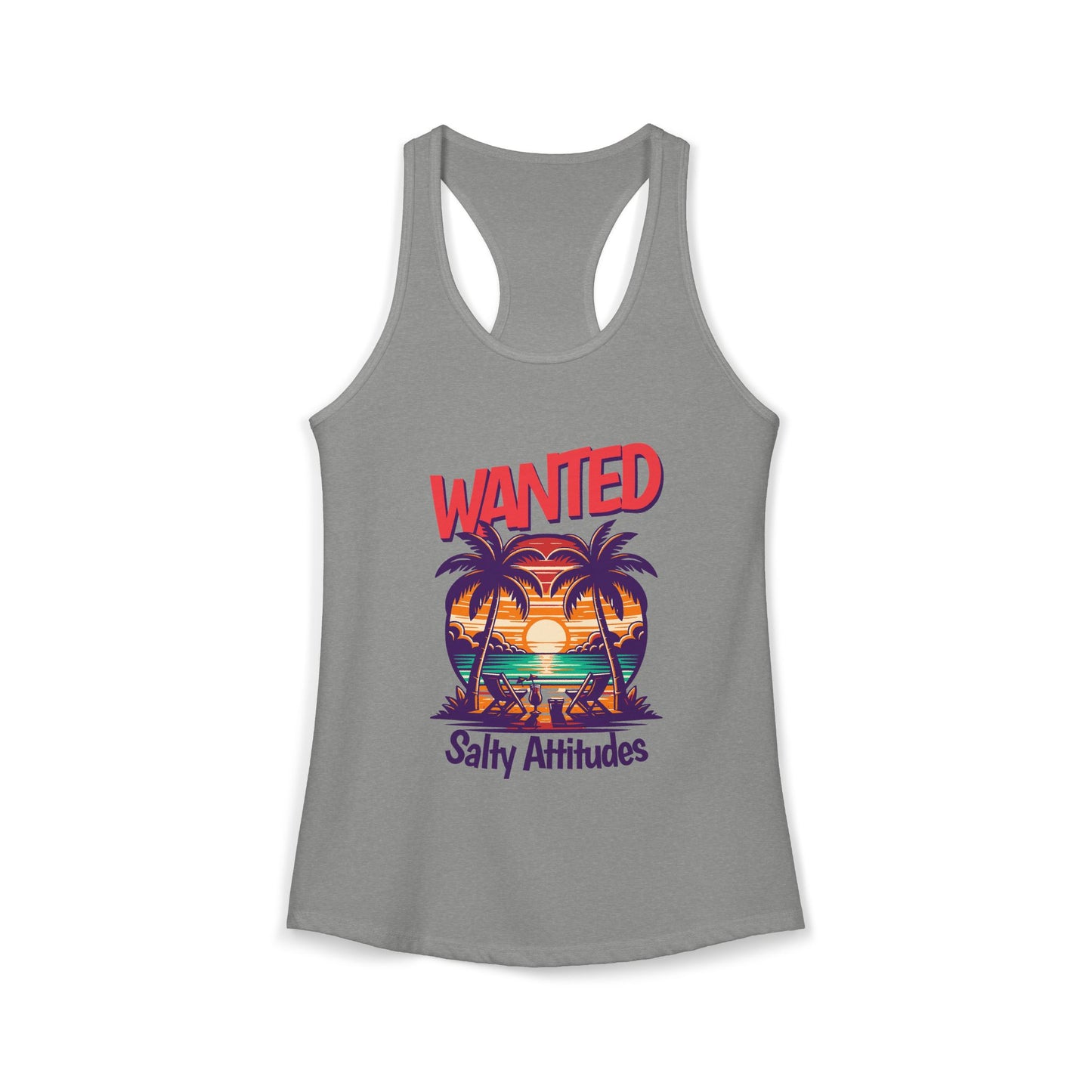 Wanted Salty Attitudes Summer Shirt, Beachwear, Women's Tropical Tank Top